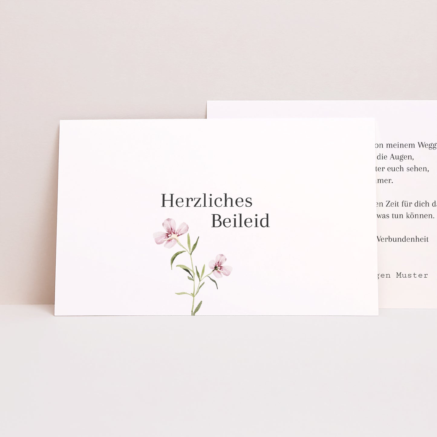 Kondolenzkarte Trauer Landschaft Frühlingsblumen foto N° 1