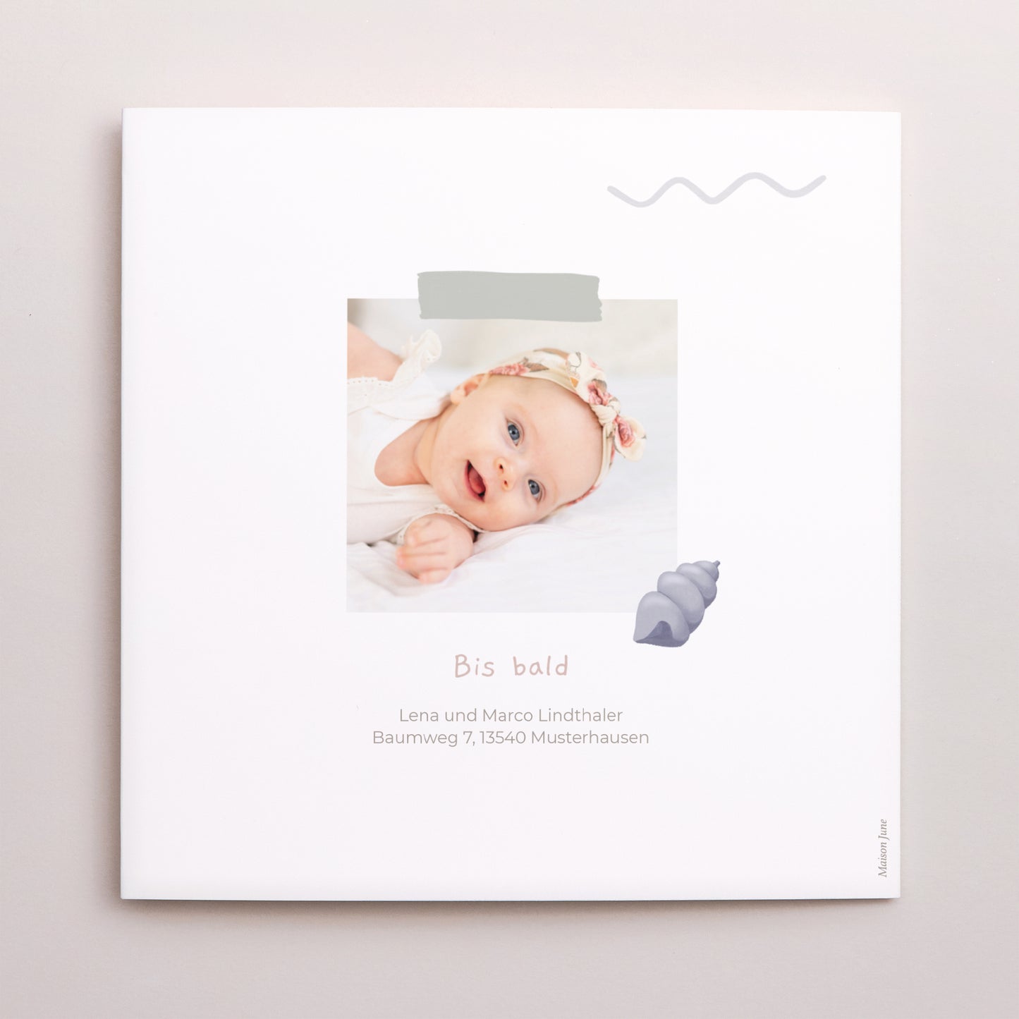 Geburtskarte Doppelflügiges Quadrat foto N° 3