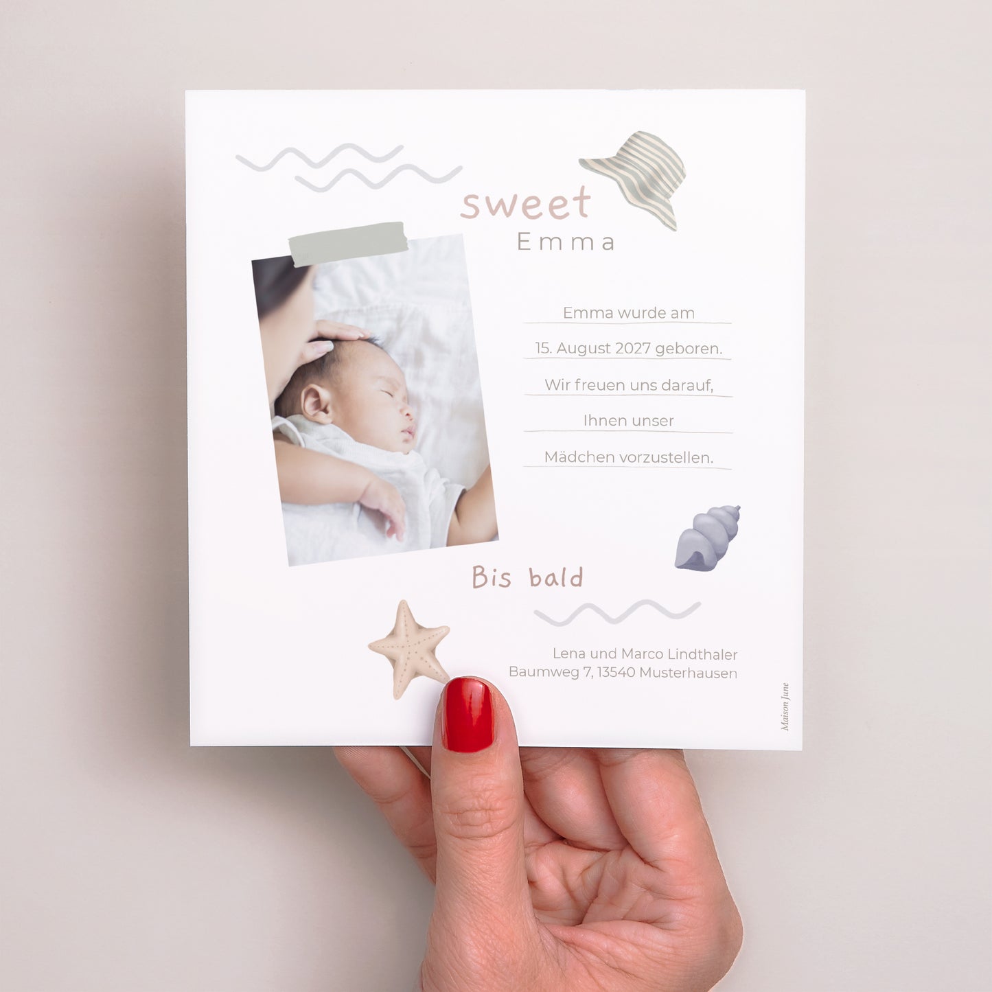 Geburtskarten Quadrat Bullet Journal Sommer foto N° 3