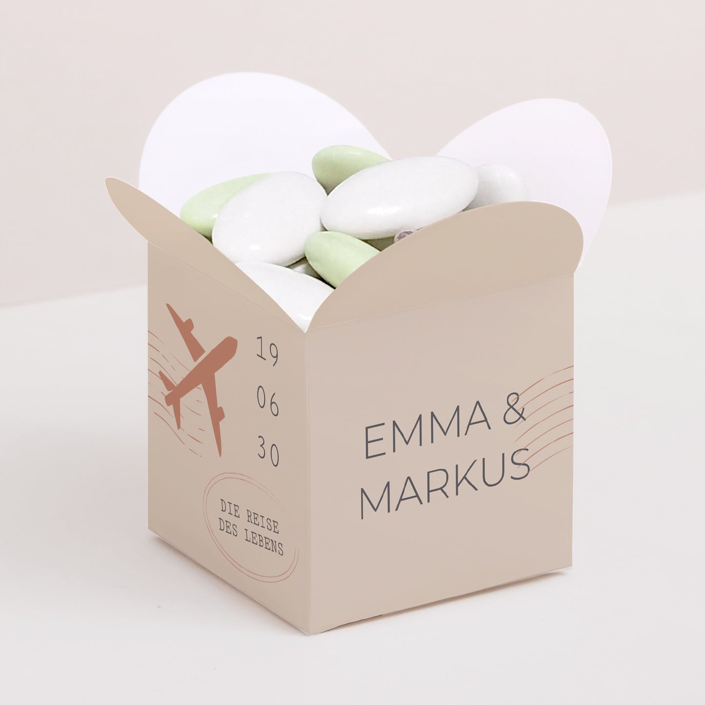 Geschenkbox Hochzeit Schmetterlingsöffnung Die Reise eines Lebens foto N° 1