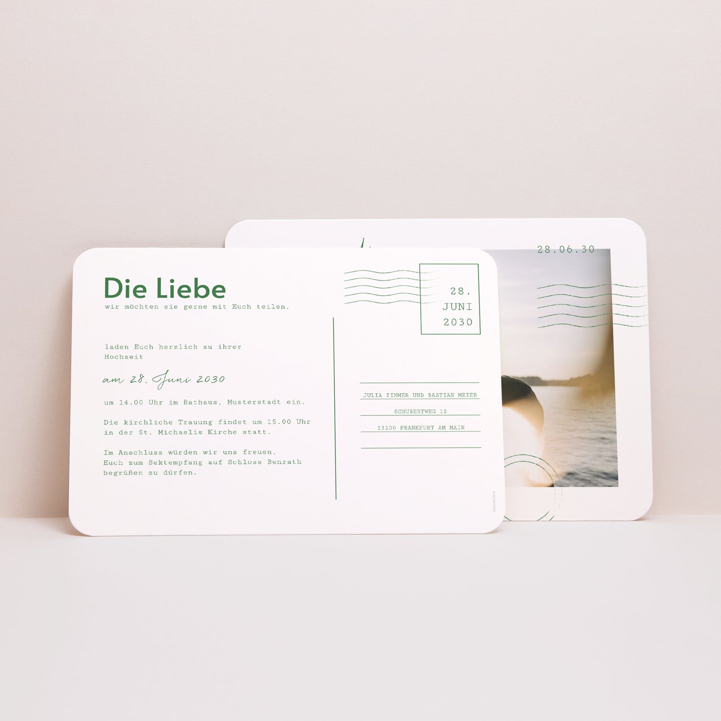 Hochzeitseinladung Landschaft, abgerundete Ränder foto N° 3