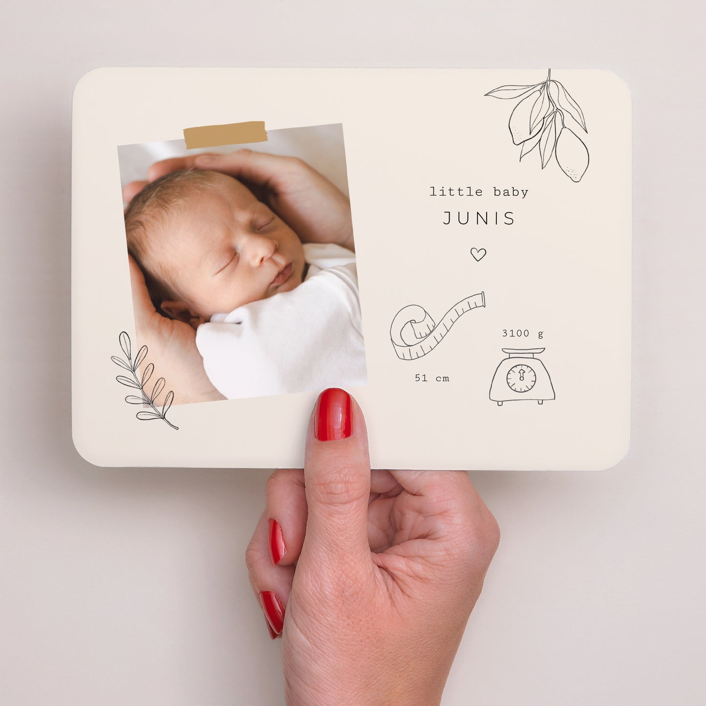 Geburtskarte Landschaft, abgerundete Ränder Bullet journal Herbier foto N° 3