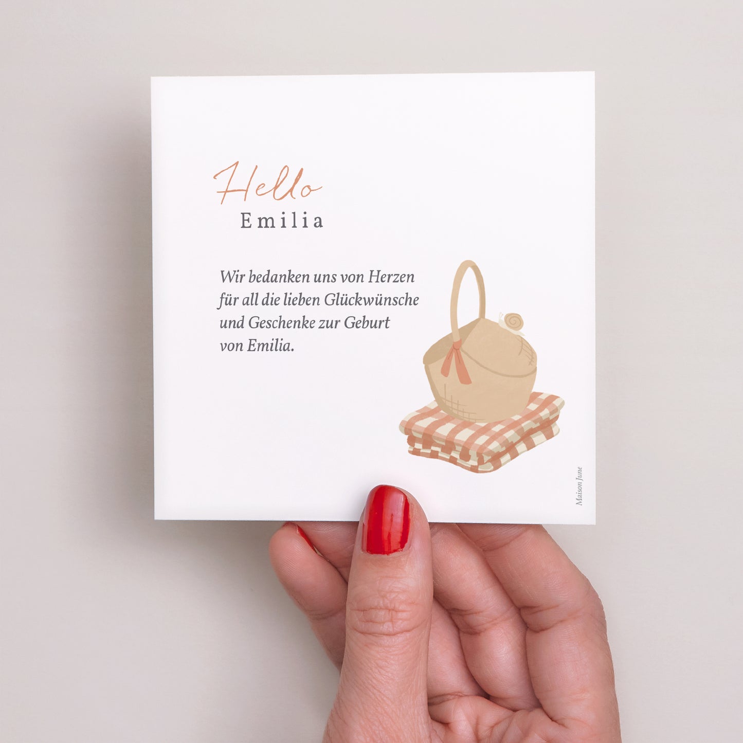 Dankeskarte Geburt Quadrat foto N° 3