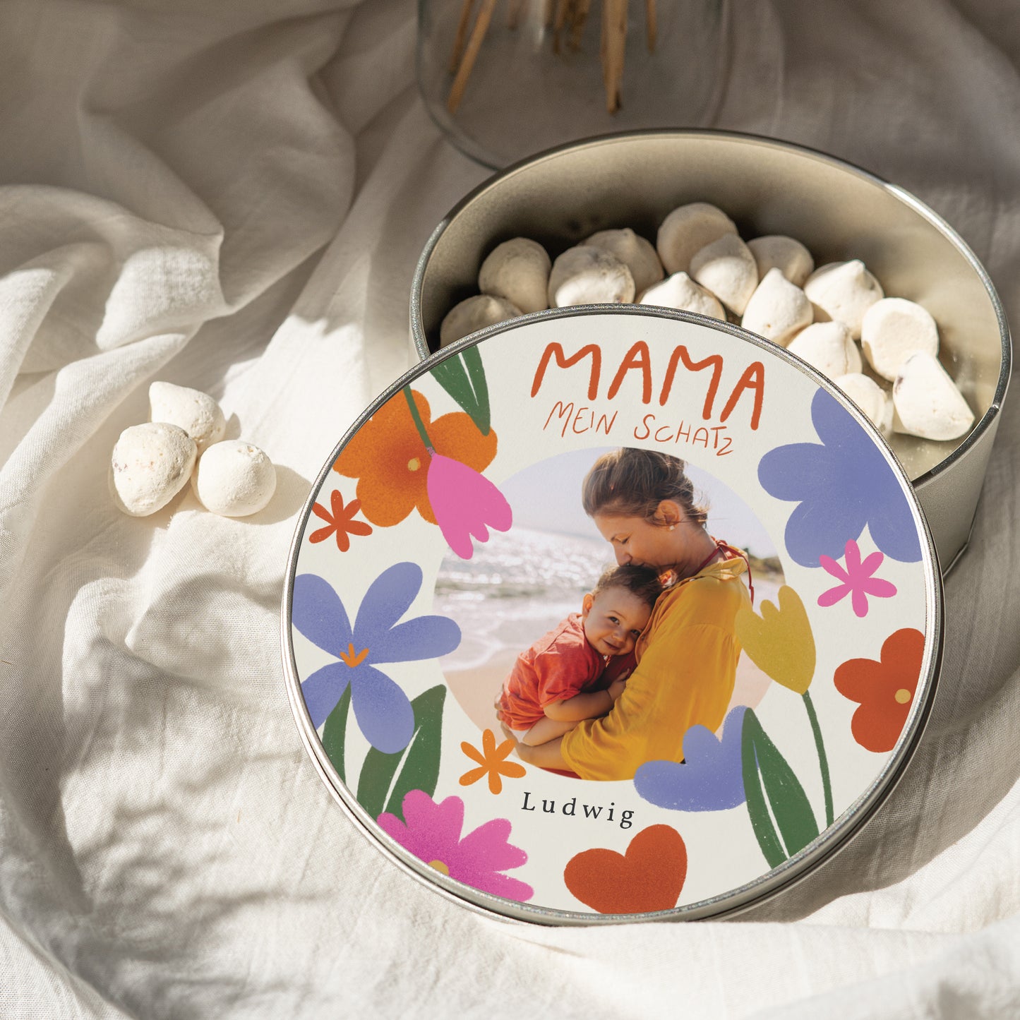 Metalldose Objekte Runde Mama der Liebe II foto N° 2