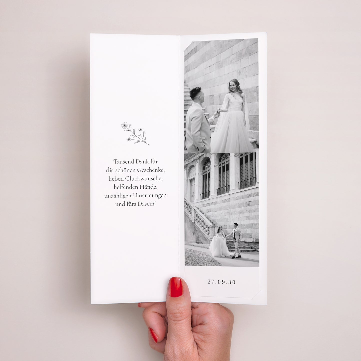 Dankeskarte Hochzeit Fotoautomaten Lesezeichen foto N° 2