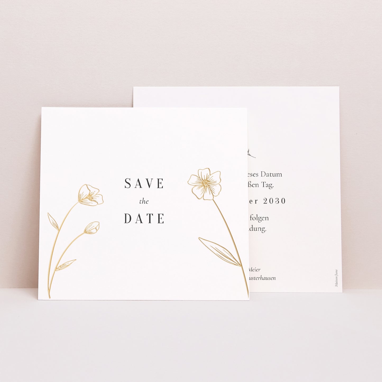Save the date Karte Hochzeit Quadrat foto N° 1