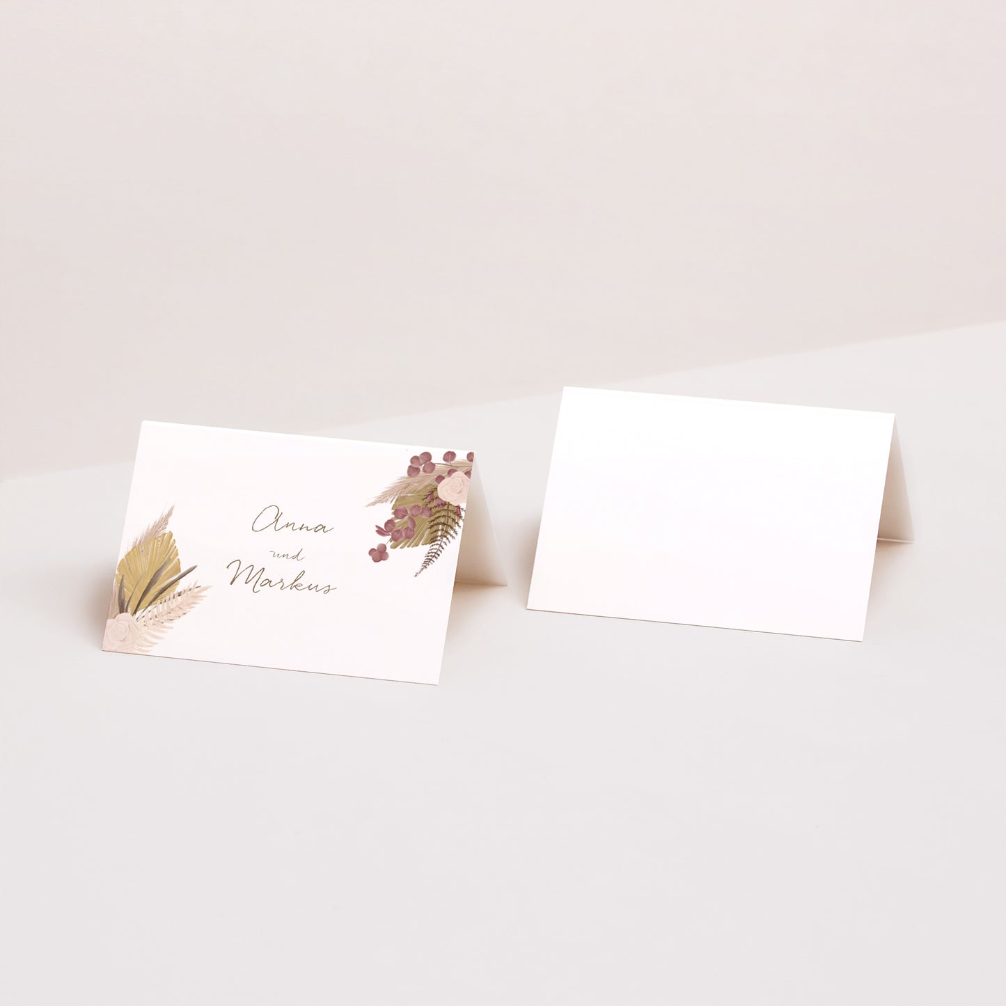 Tischkarten Hochzeit Quer Böhmisches Medaillon foto N° 1