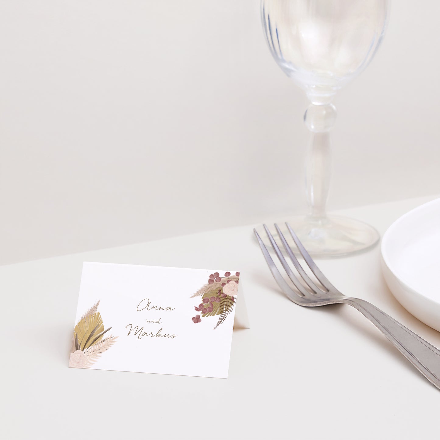 Tischkarten Hochzeit Quer Böhmisches Medaillon foto N° 2
