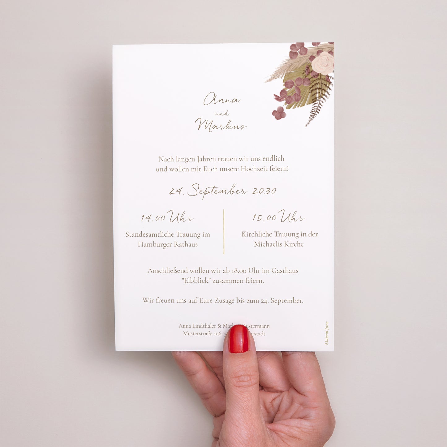 Hochzeitseinladung Böhmisches Medaillon foto N° 3