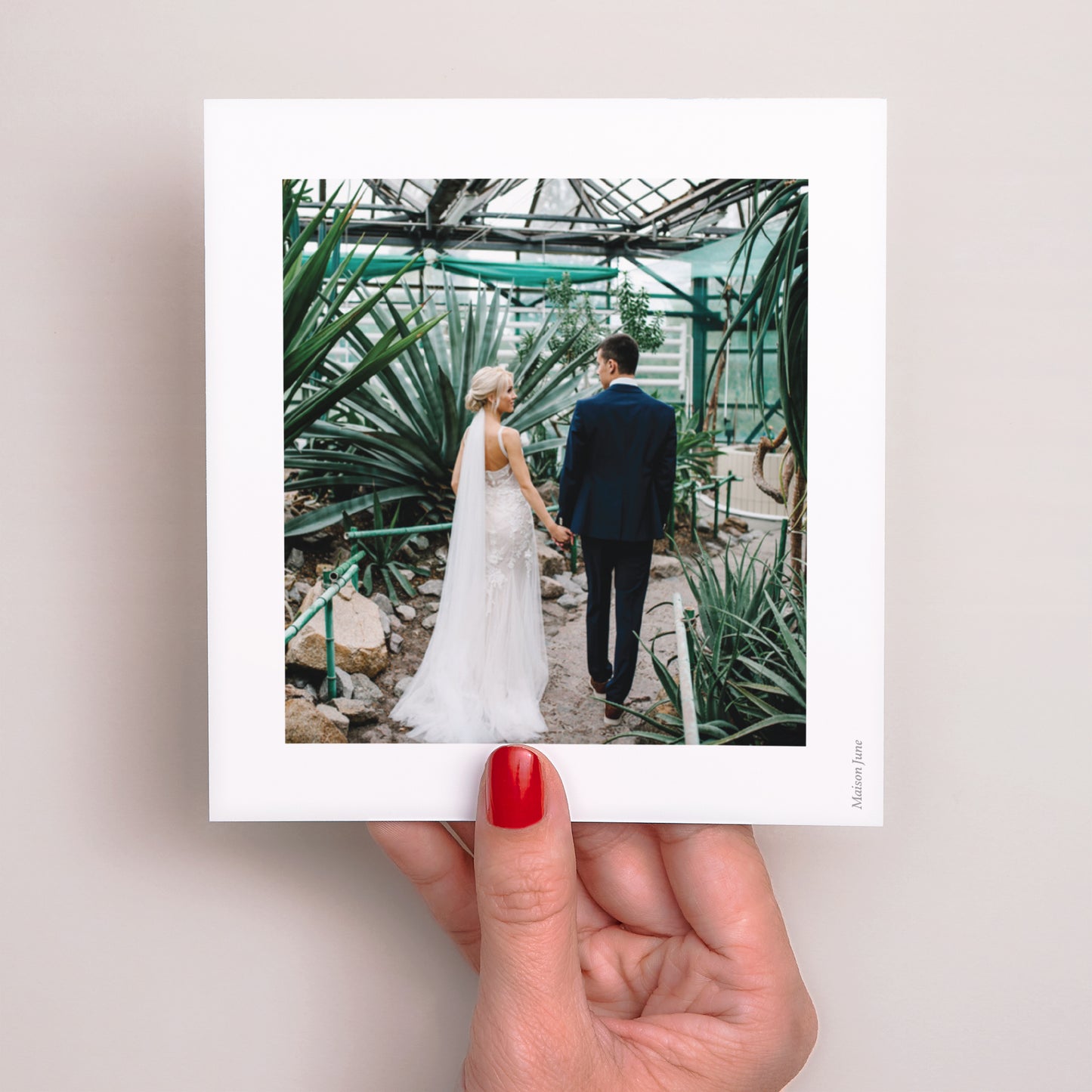 Dankeskarte Hochzeit Quadrat Pflanzenrahmen II foto N° 3