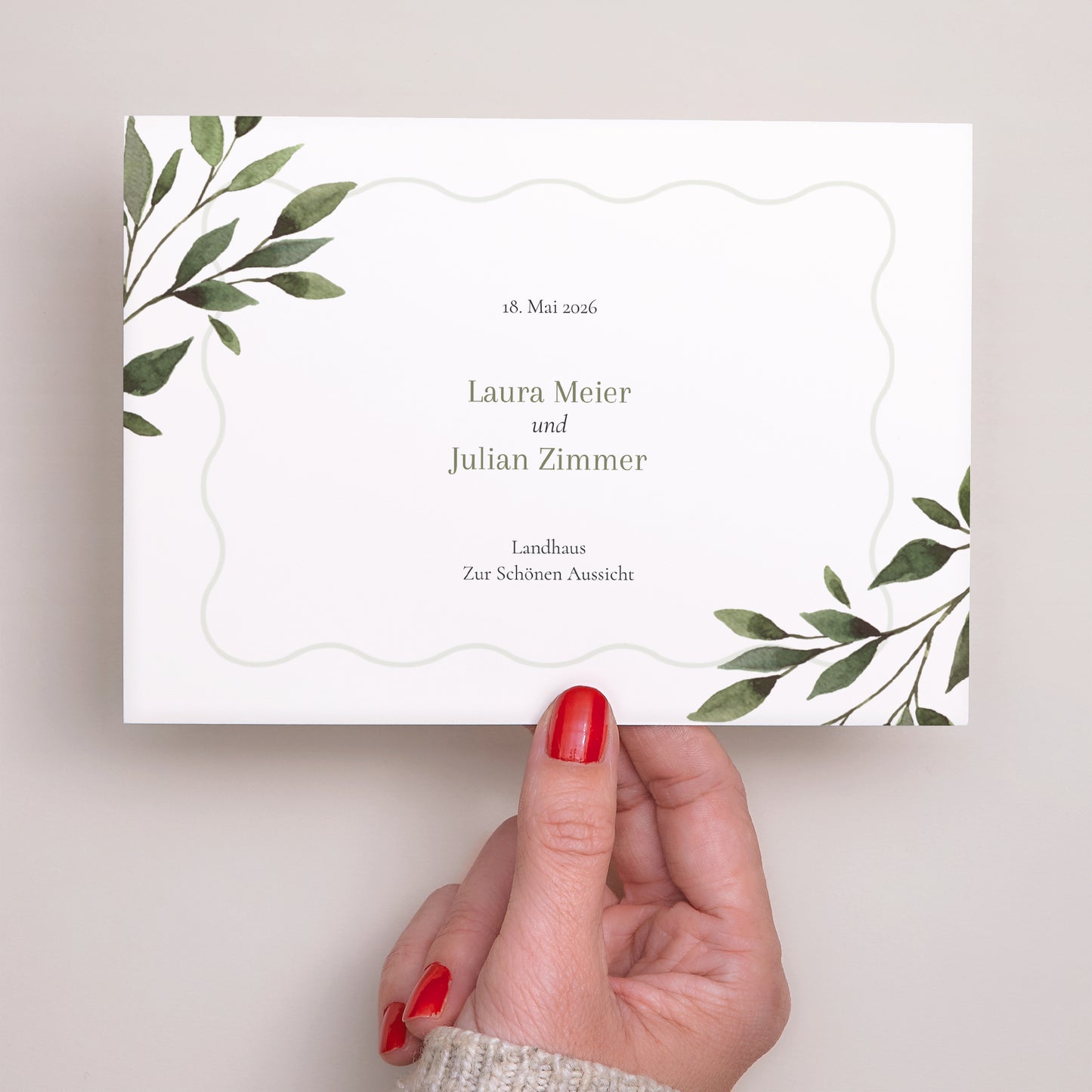 Hochzeitseinladung Landschaft Pflanzliche Wellenbewegung foto N° 3