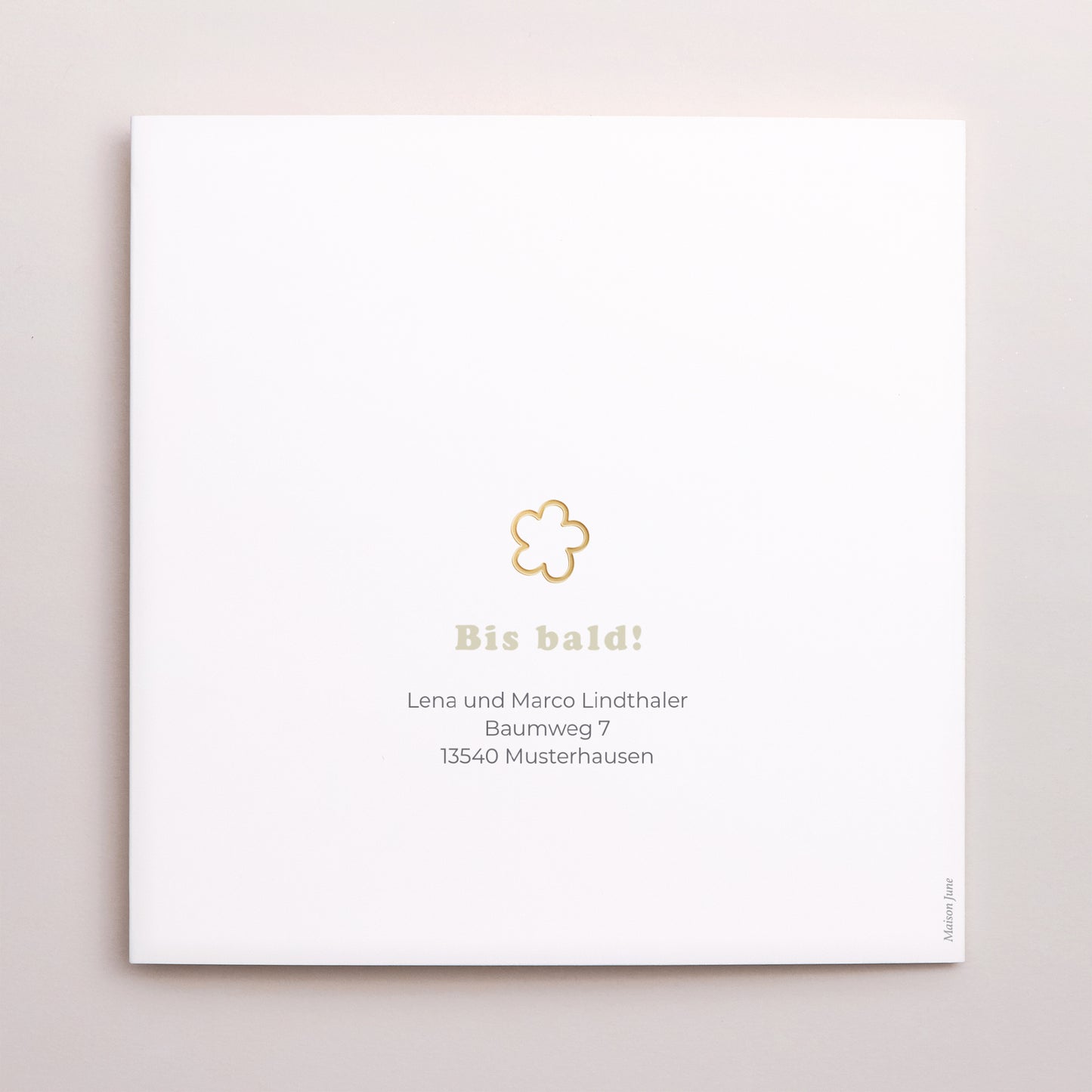 Geburtskarten Doppelflügiges Quadrat Blumenmuster Vergoldung foto N° 3