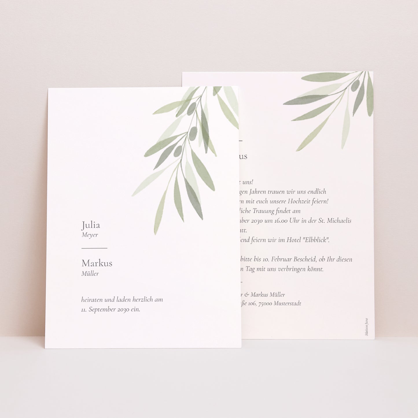 Einladungskarte Hochzeit Zweig von Oliver II foto N° 1