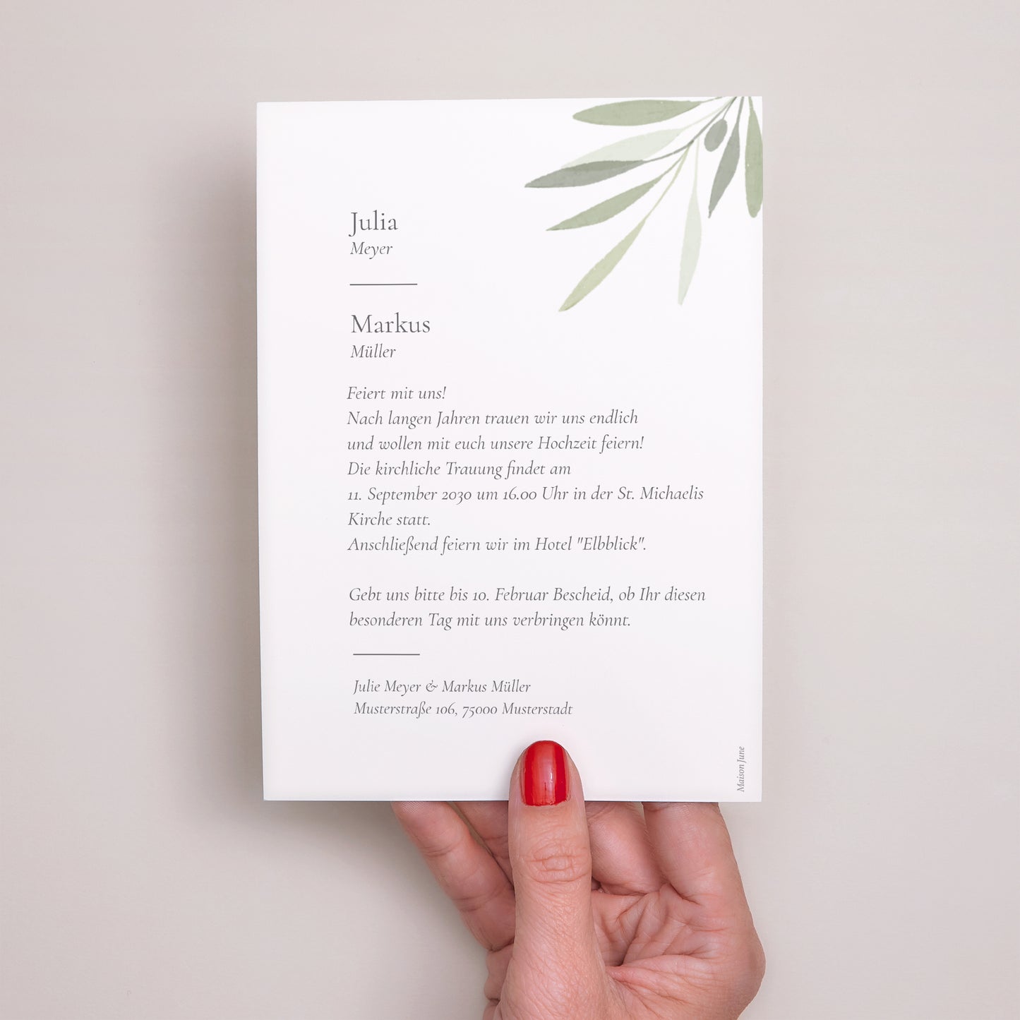 Hochzeitseinladung Zweig von Oliver II foto N° 3