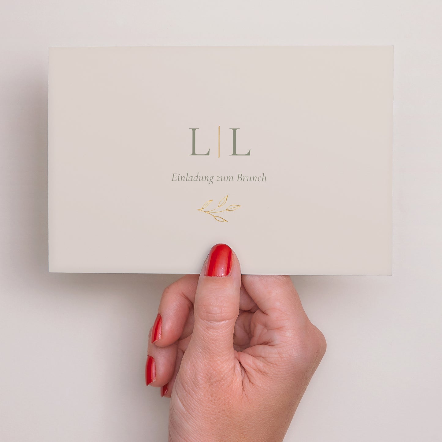 Einladungskarte Hochzeit Landschaft Goldene Pflanzenkrone foto N° 3