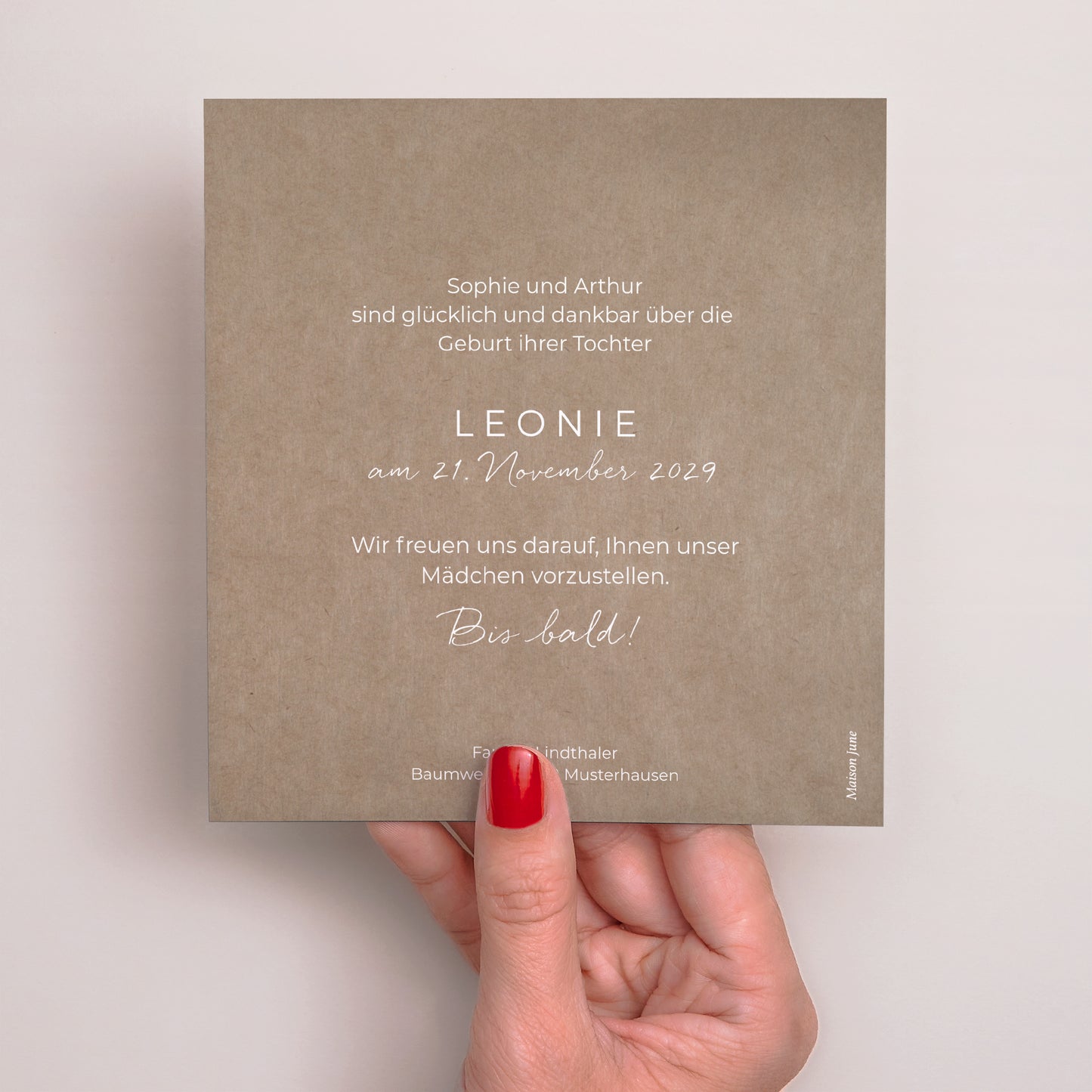 Geburtskarten Quadrat Komposition Kraft foto N° 3