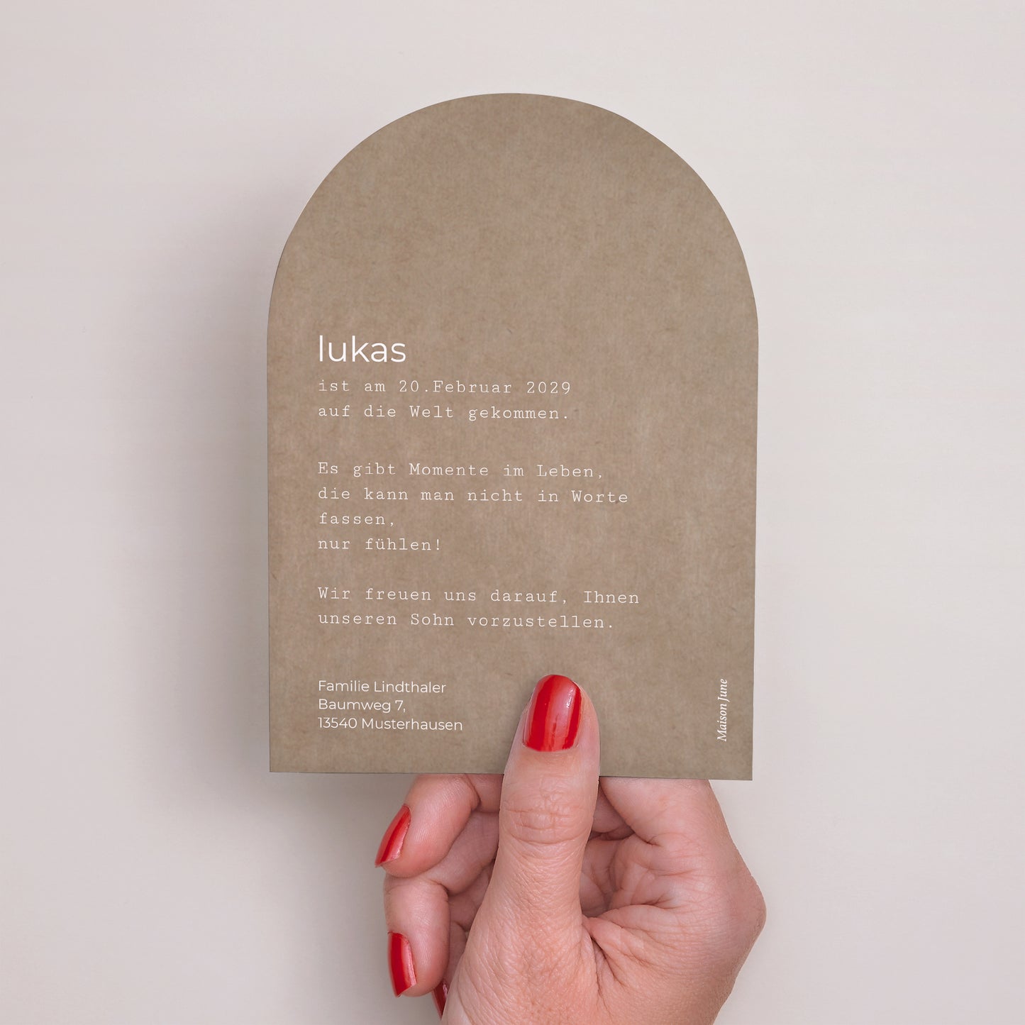 Geburtskarte Kleine Arche Strang und Kraft foto N° 3