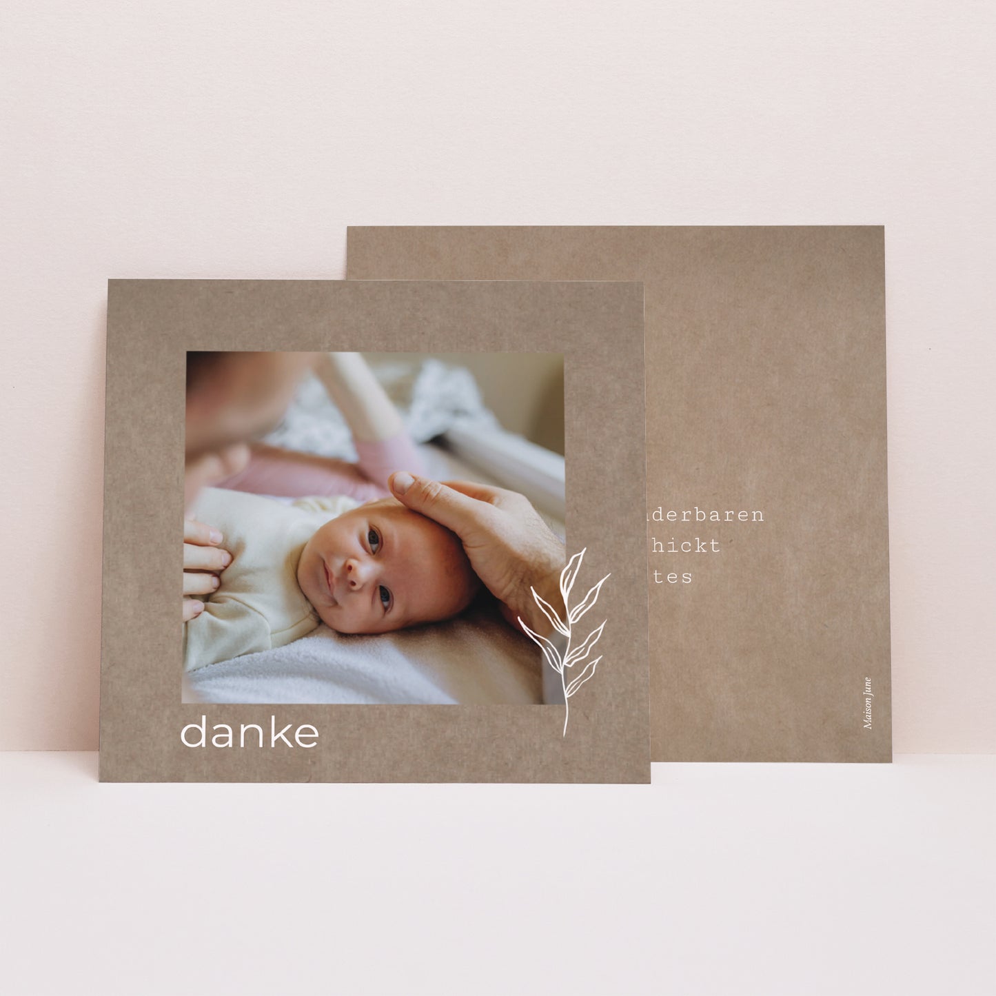 Dankeskarte Geburt Quadrat Strang und Kraft foto N° 1