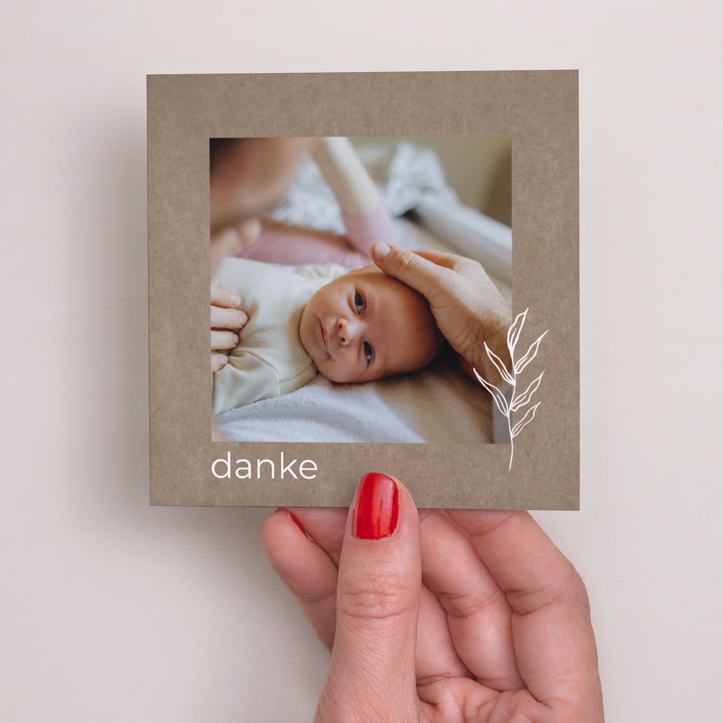 Dankeskarte Geburt Quadrat Strang und Kraft foto N° 2