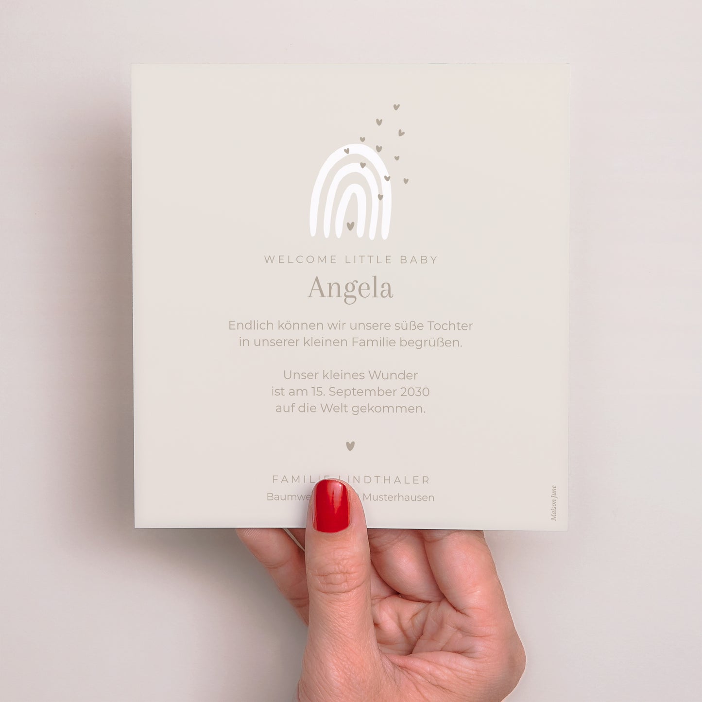 Geburtskarte Quadrat foto N° 3