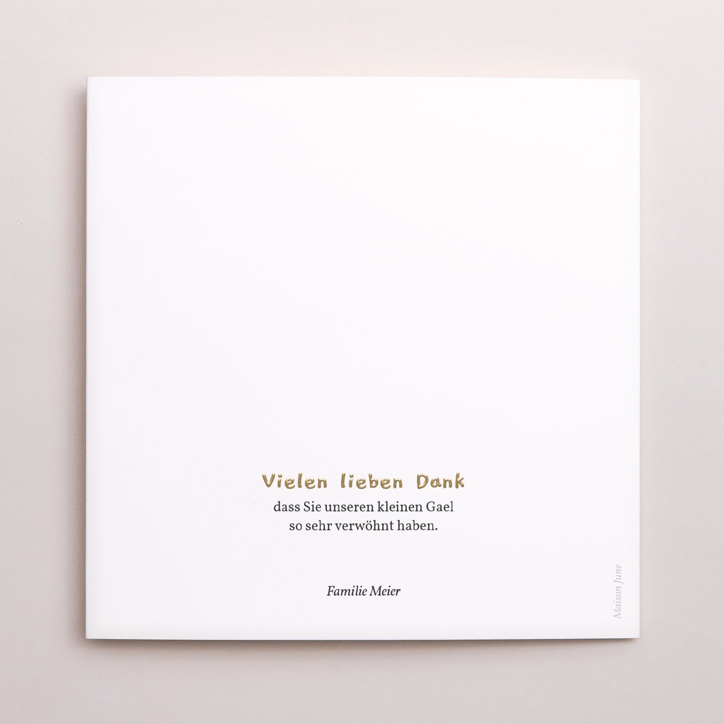 Geburtskarte Doppelflügiges Quadrat Herz Goldverzierung Mehrfachfotos foto N° 3