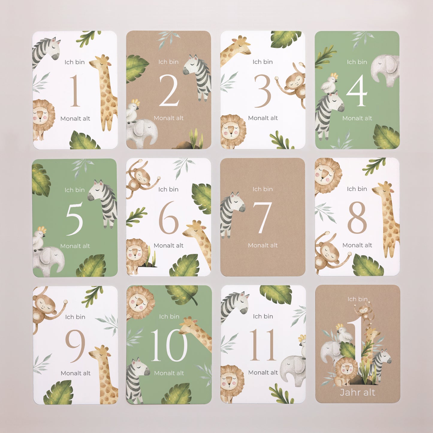 Meilenstein Karten Geburt 12er-Pack Jungle Happiness foto N° 4
