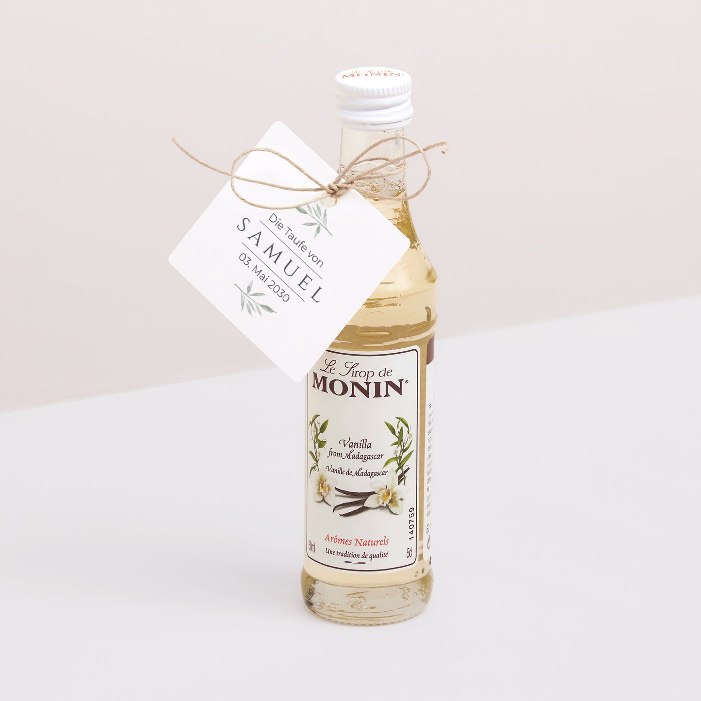 Vorgelochtes Etikett Geburt quadratisch Kleine Pousse foto N° 3