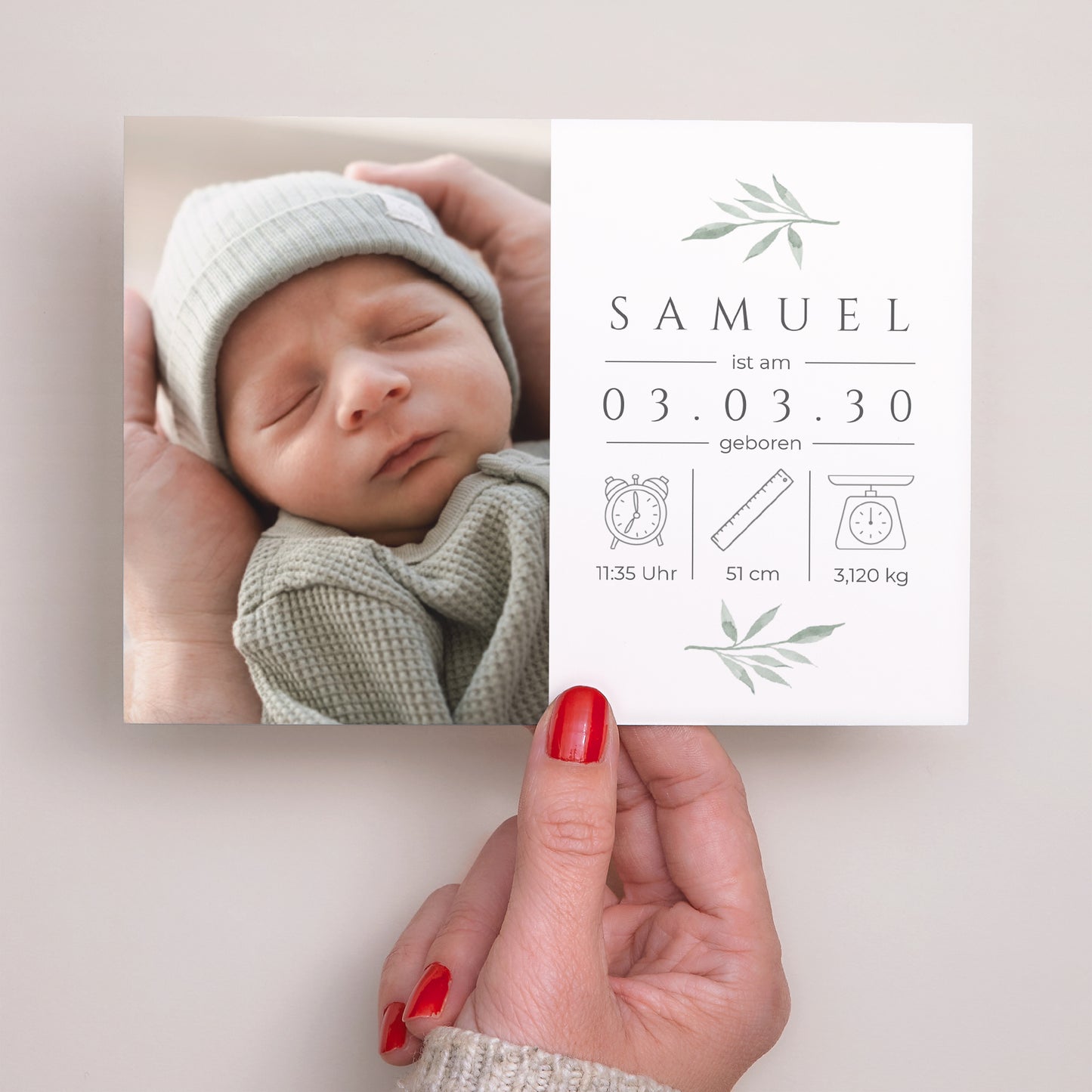 Geburtskarte Landschaft Kleine Pousse foto N° 3