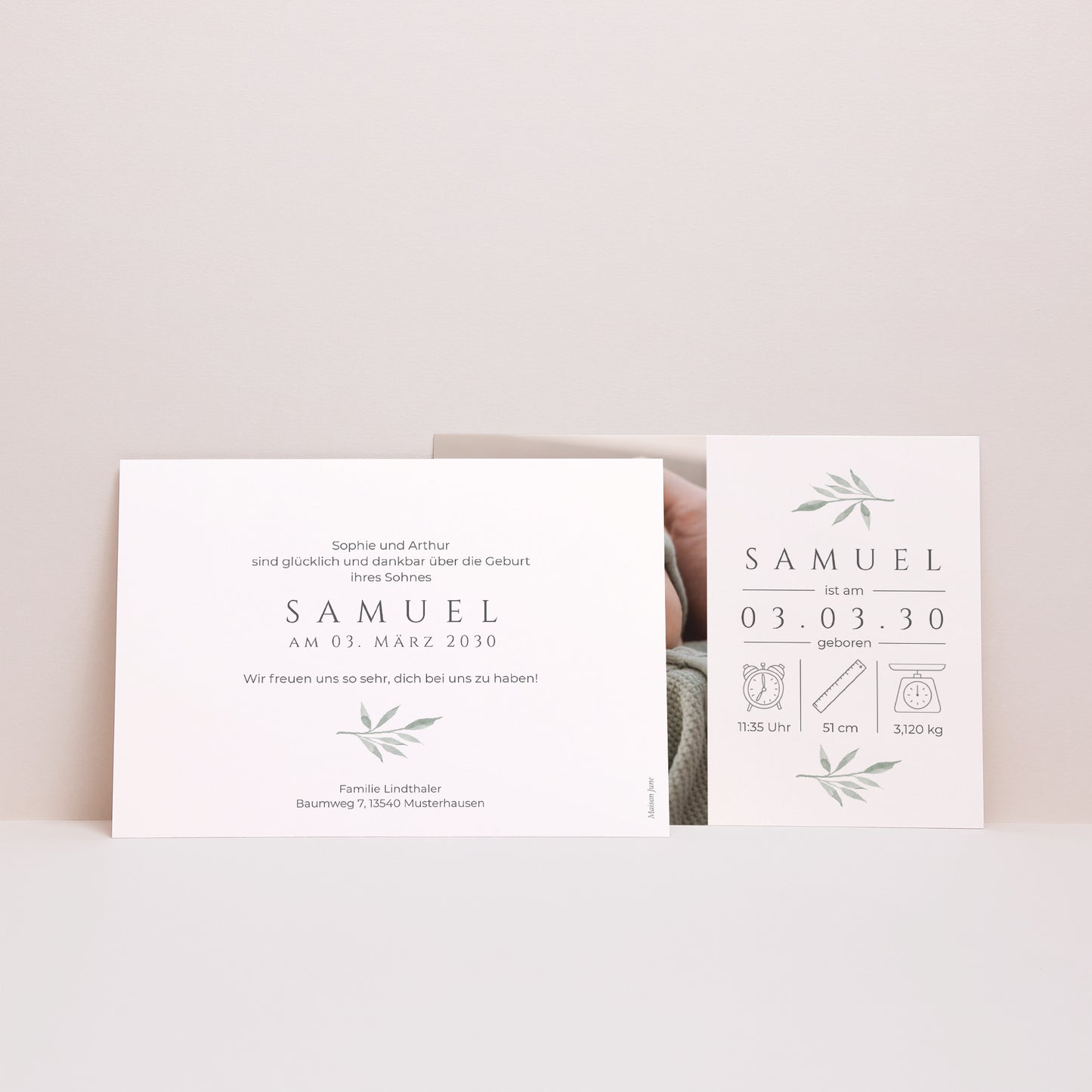 Geburtskarten Landschaft Kleine Pousse foto N° 3