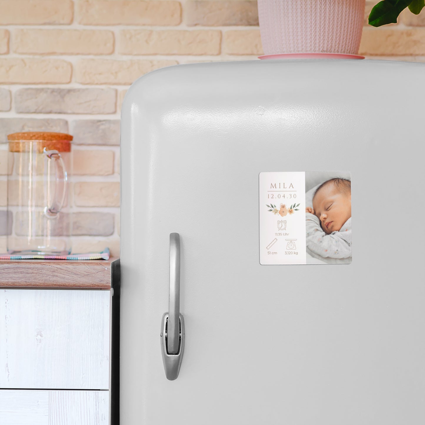 Geburtskarte Satz von 9, magnetisch. Blumige Süße foto N° 4