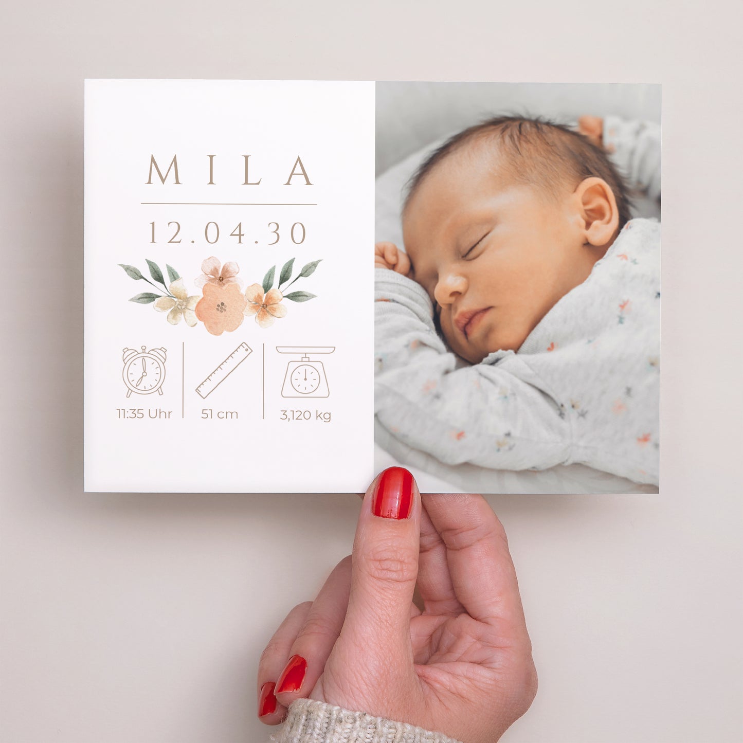 Geburtskarte Landschaft Blumige Süße foto N° 3