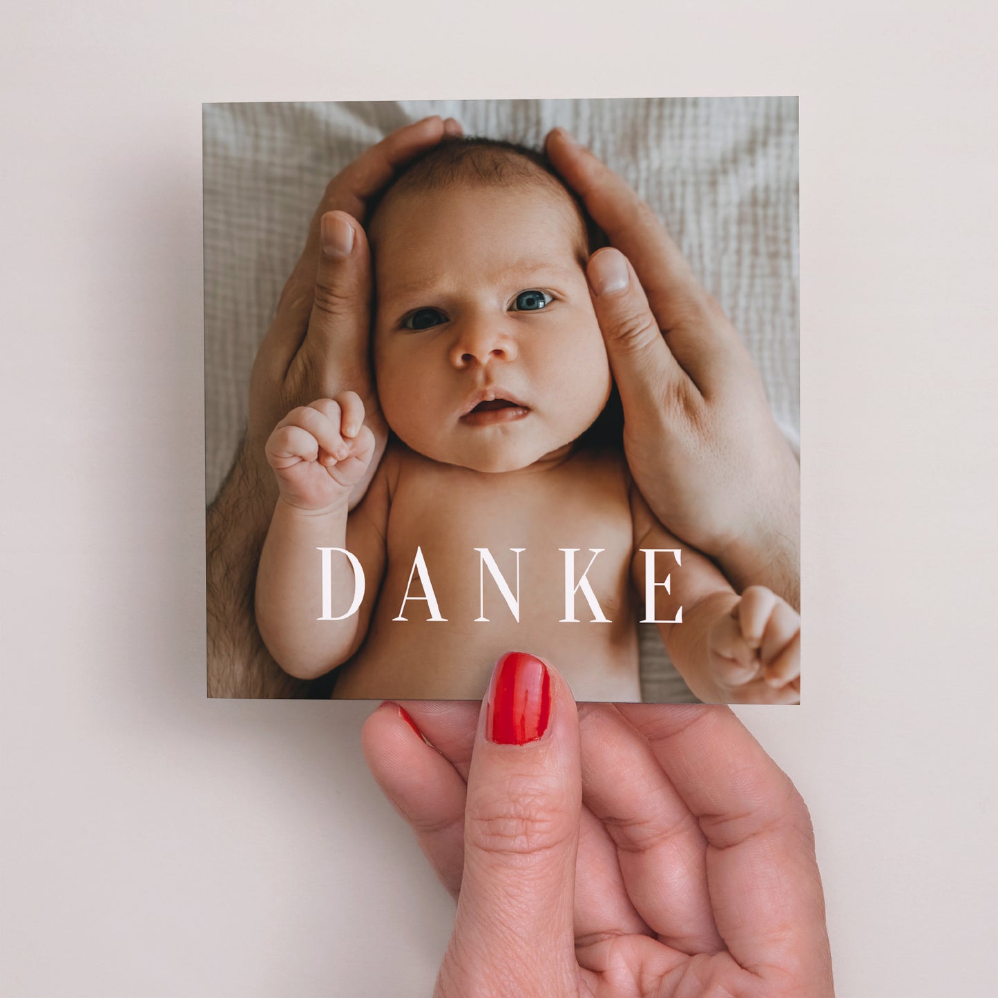 Dankeskarte Geburt Quadrat Fotografische Grundlagen foto N° 2