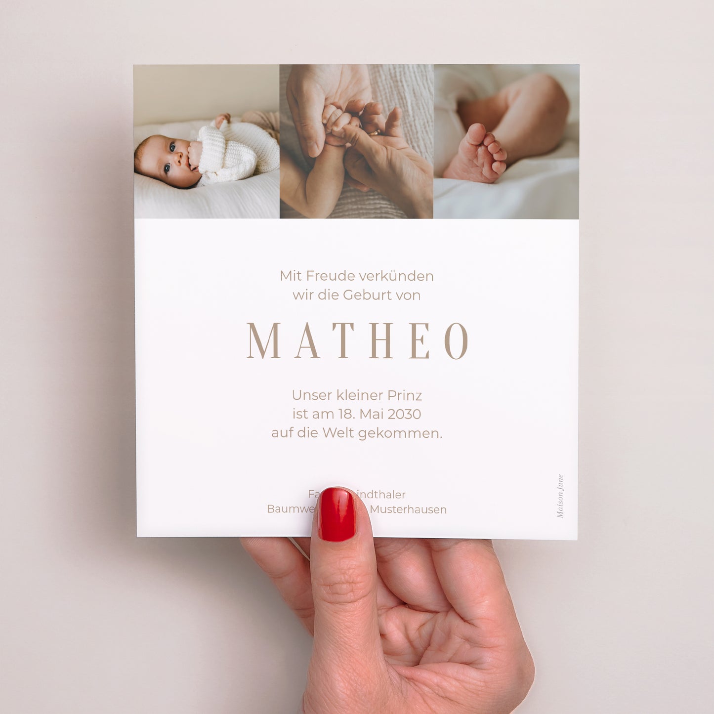 Geburtskarten Quadrat Fotografische Grundlagen foto N° 3