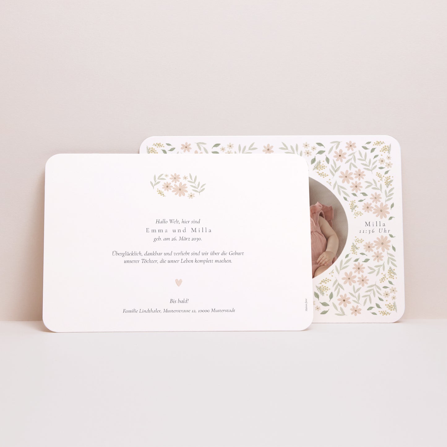 Geburtskarten Landschaft, abgerundete Ränder foto N° 3