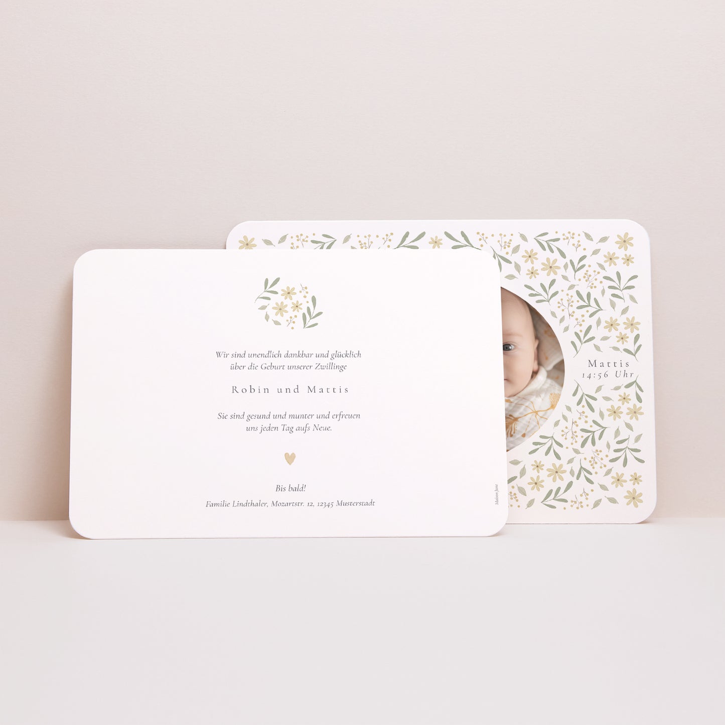 Geburtskarten Landschaft, abgerundete Ränder Liberty Twins foto N° 3