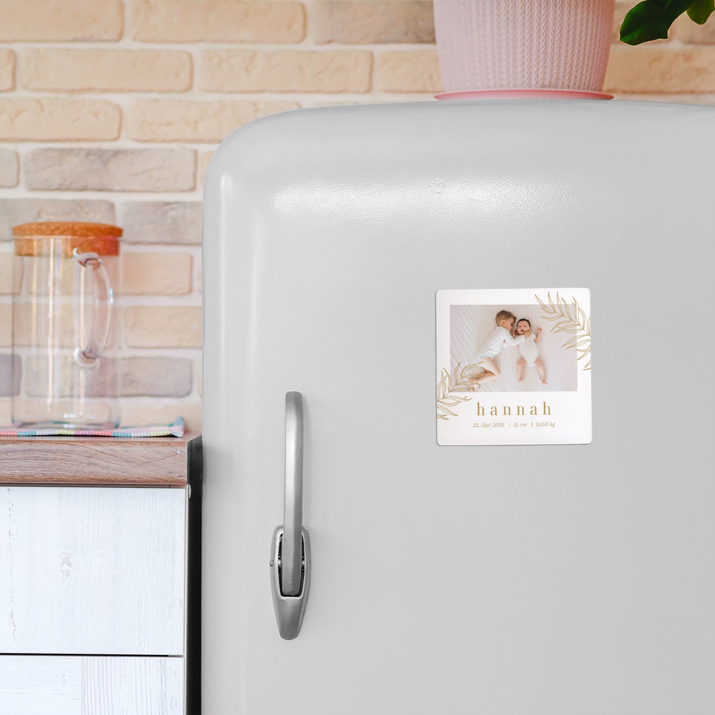 Geburtskarte Satz von 9, magnetisch. Palmen des Goldes foto N° 4