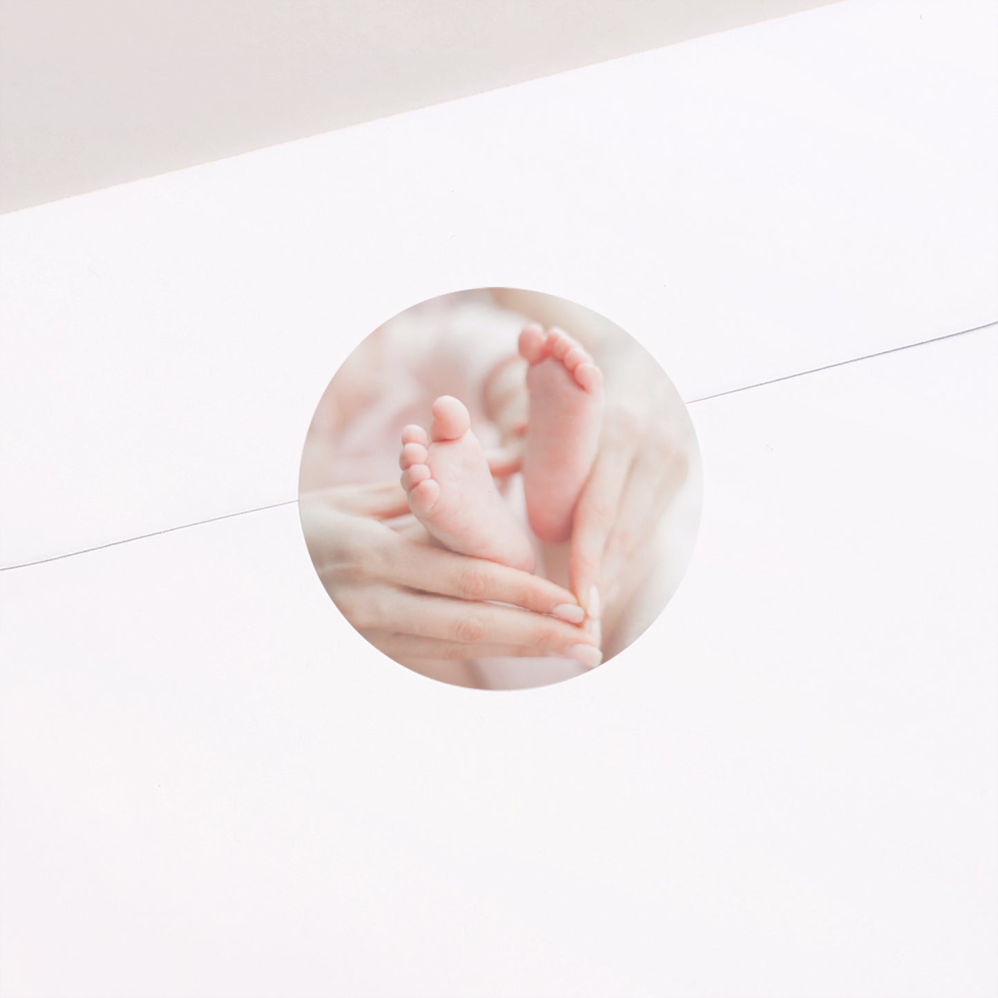 Sticker Geburt Rund Reines Rosa foto N° 1