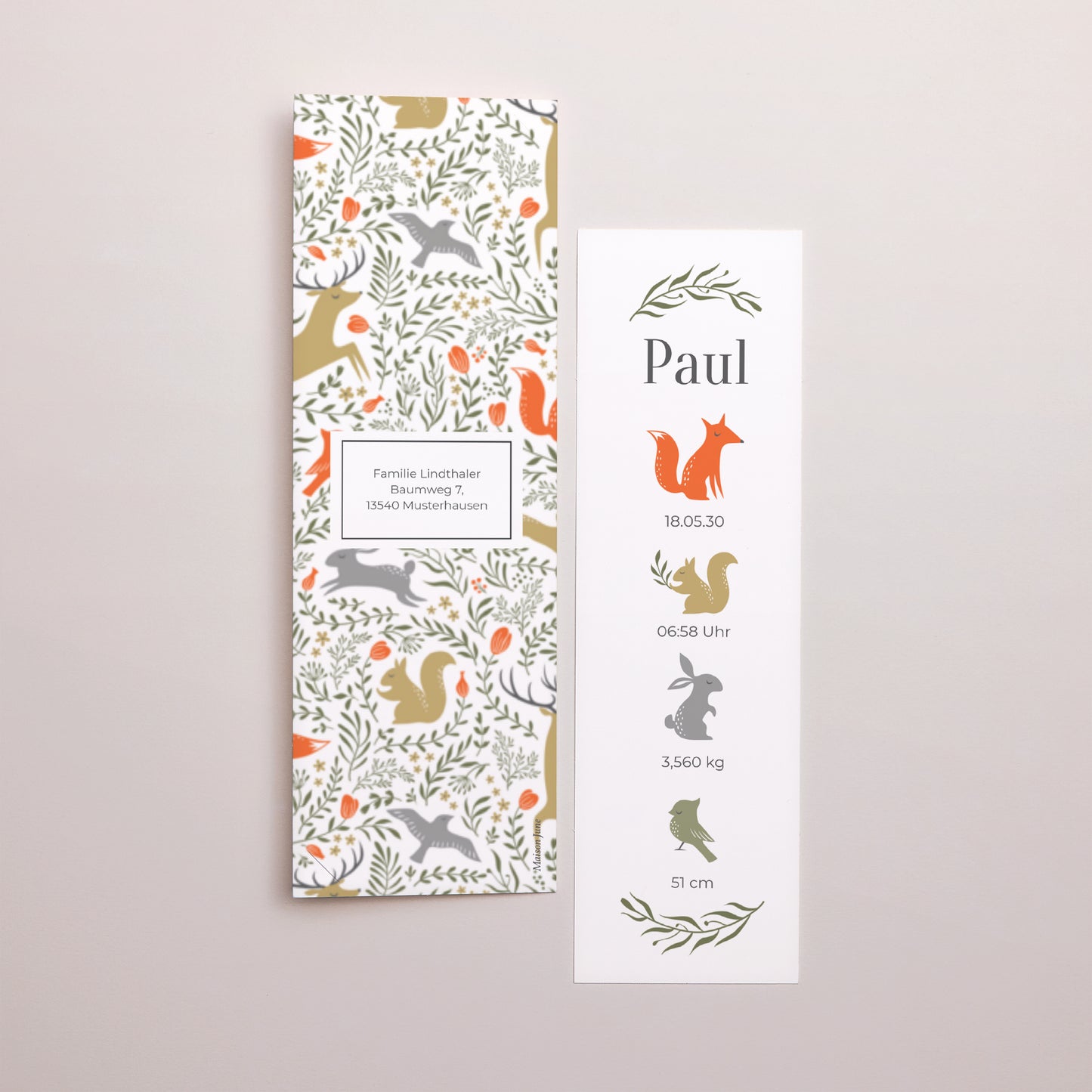 Geburtskarte Fotoautomaten Lesezeichen Lass uns in den Wald gehen II foto N° 3