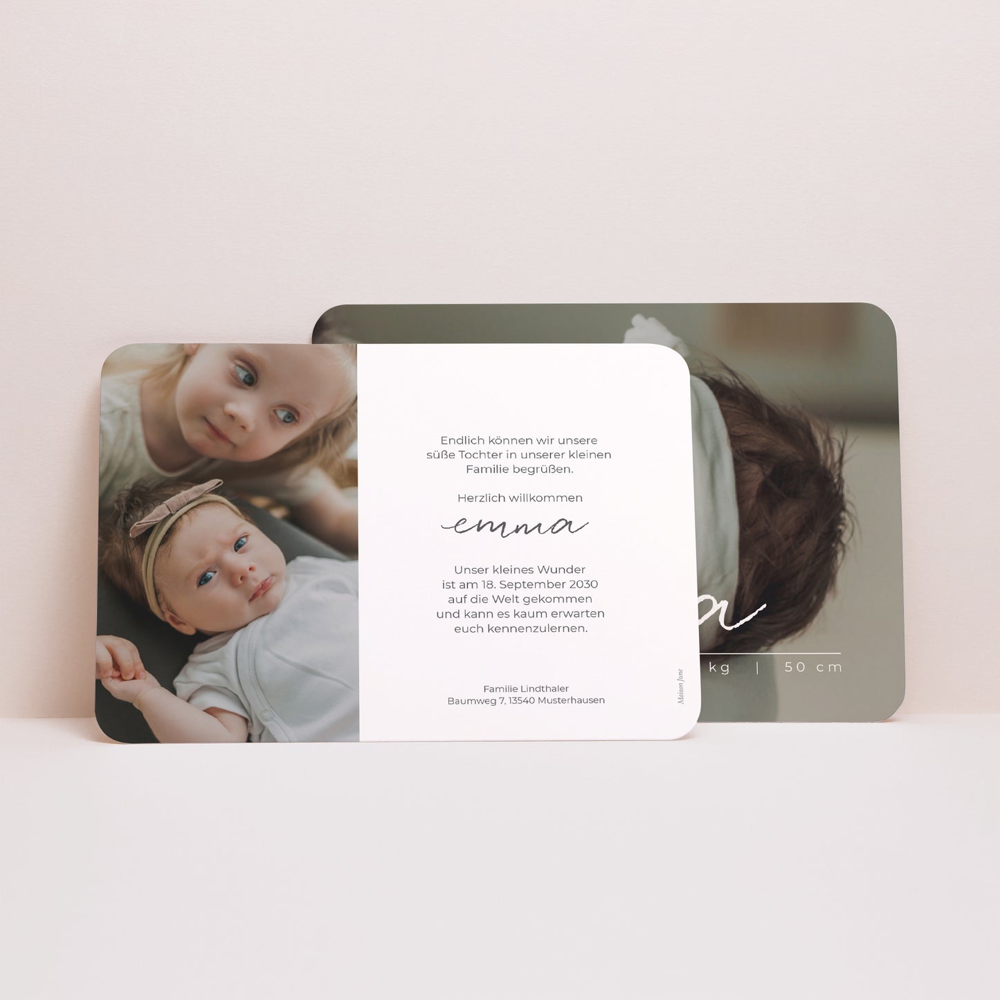 Geburtskarten Landschaft, abgerundete Ränder Zärtlich foto N° 3