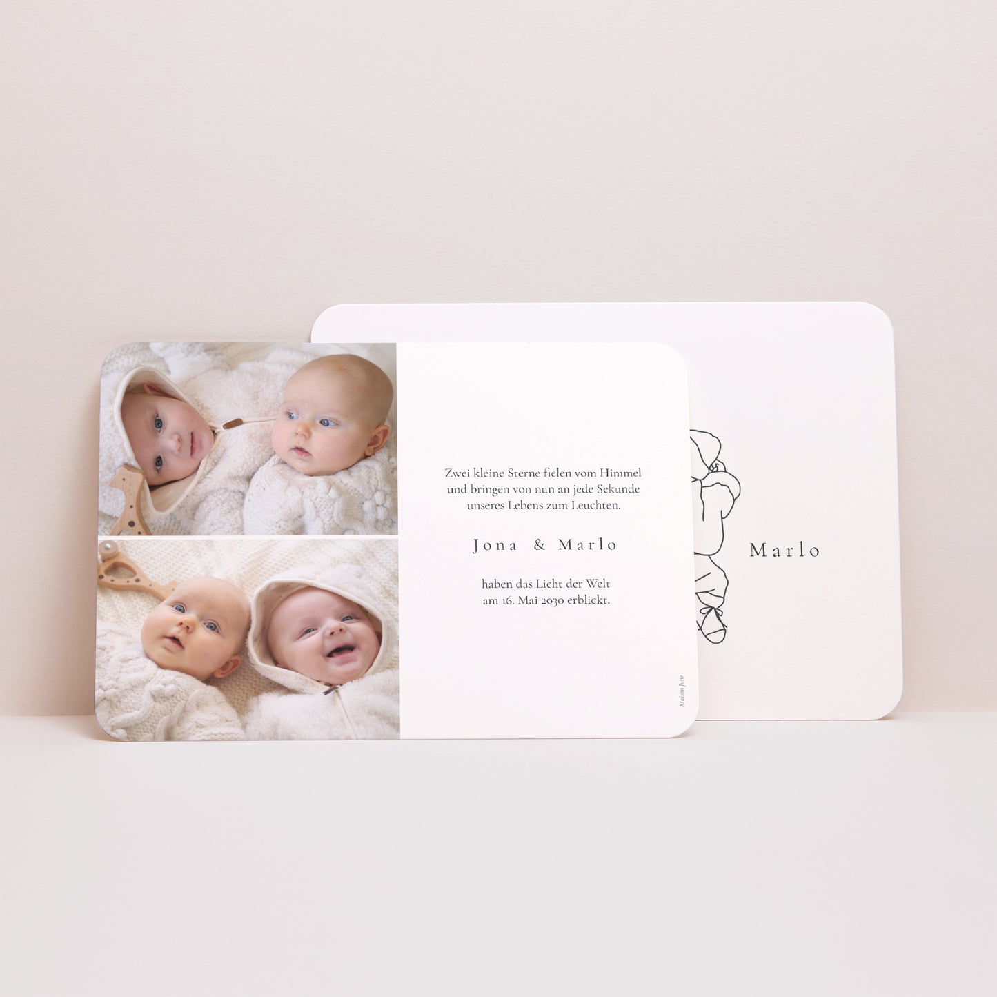 Geburtskarten Landschaft, abgerundete Ränder die Unzertrennlichen III foto N° 3