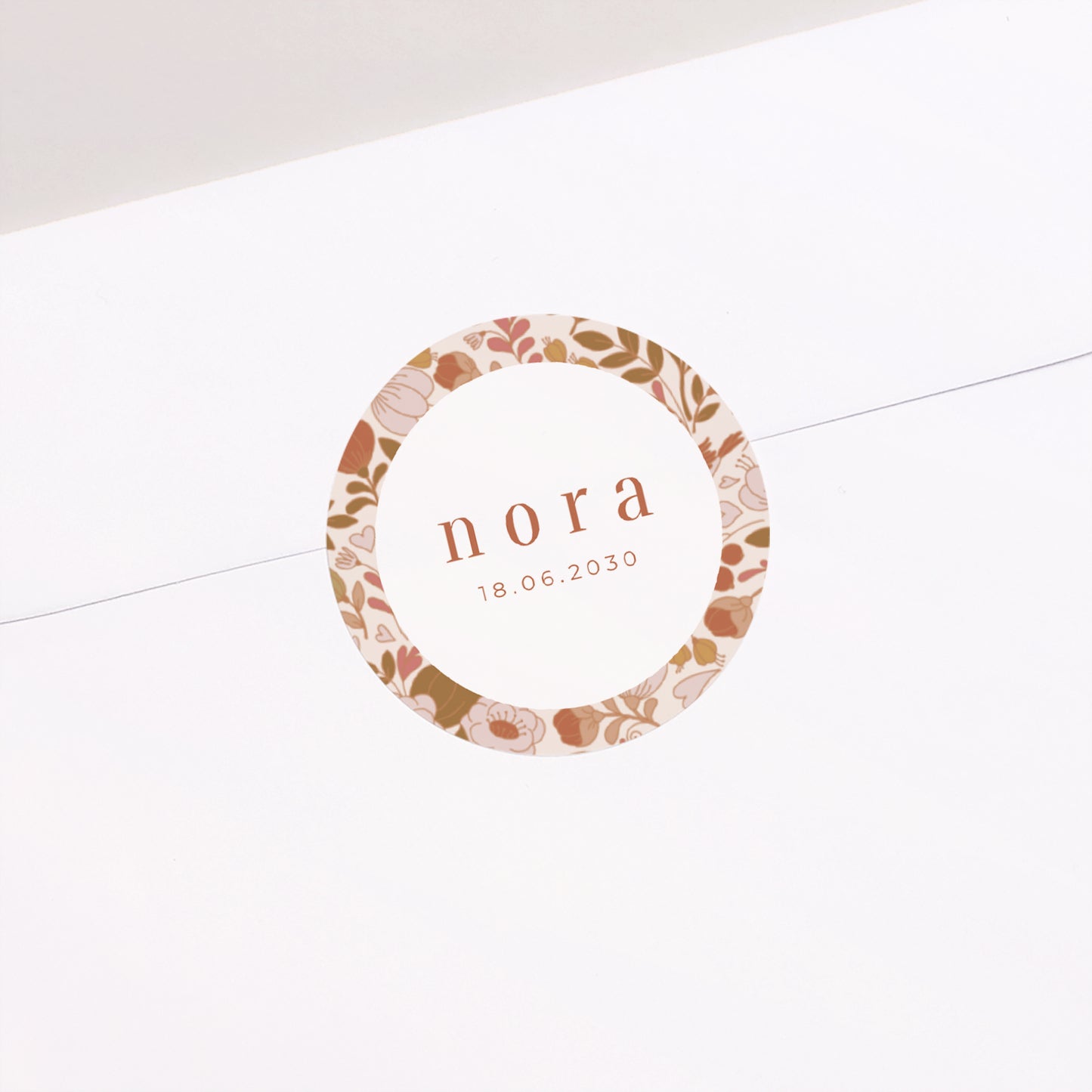 Sticker Geburt Rund Pink Liberty foto N° 1