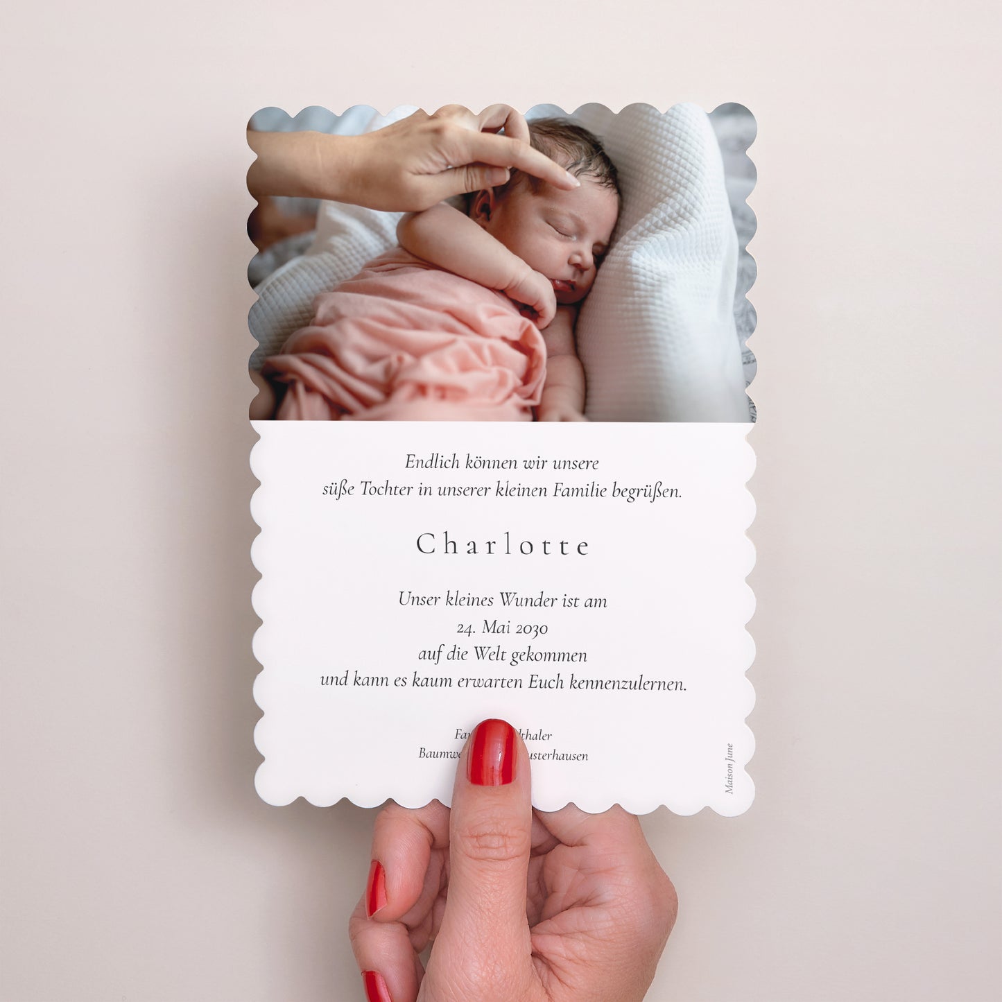 Geburtskarte Porträt, Keksränder Der verzauberte Wald foto N° 3