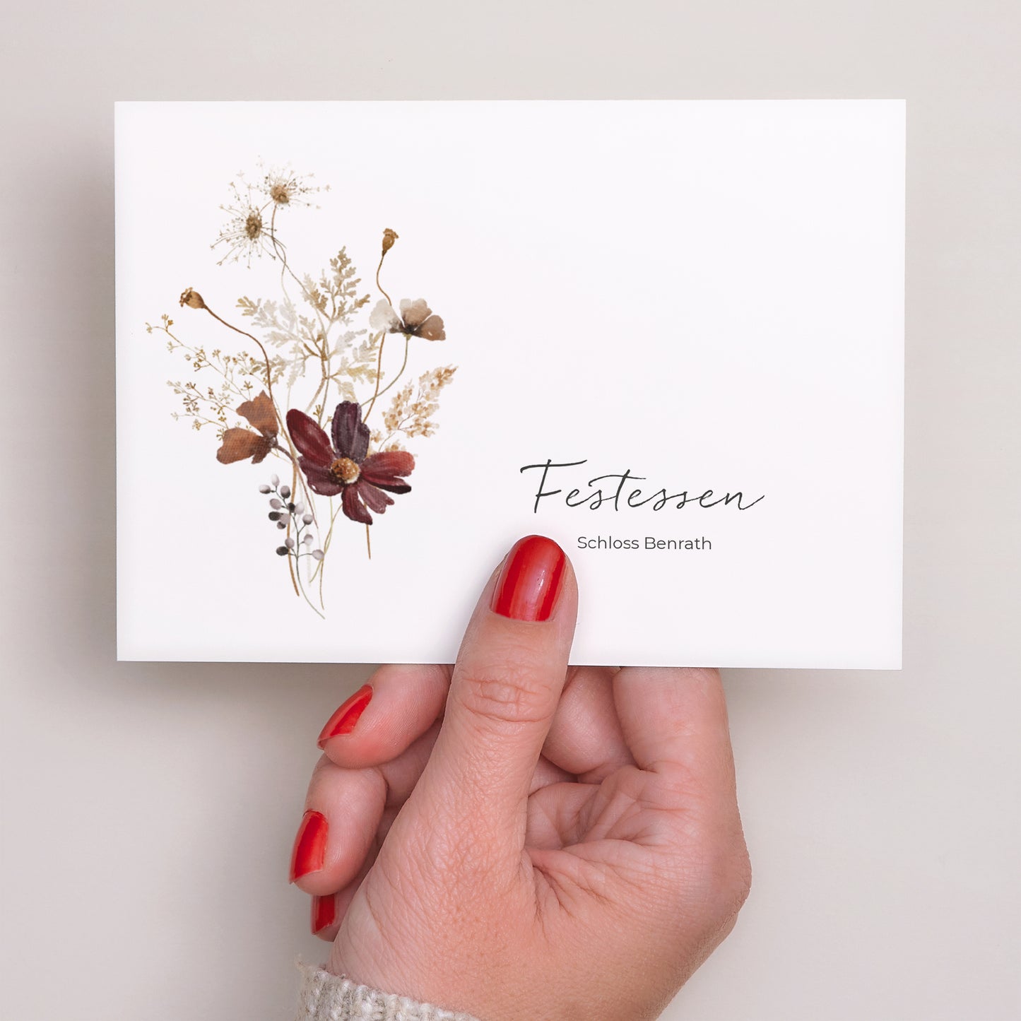 Einladungskarte Hochzeit Landschaft getrocknete Wiesenblumen foto N° 3