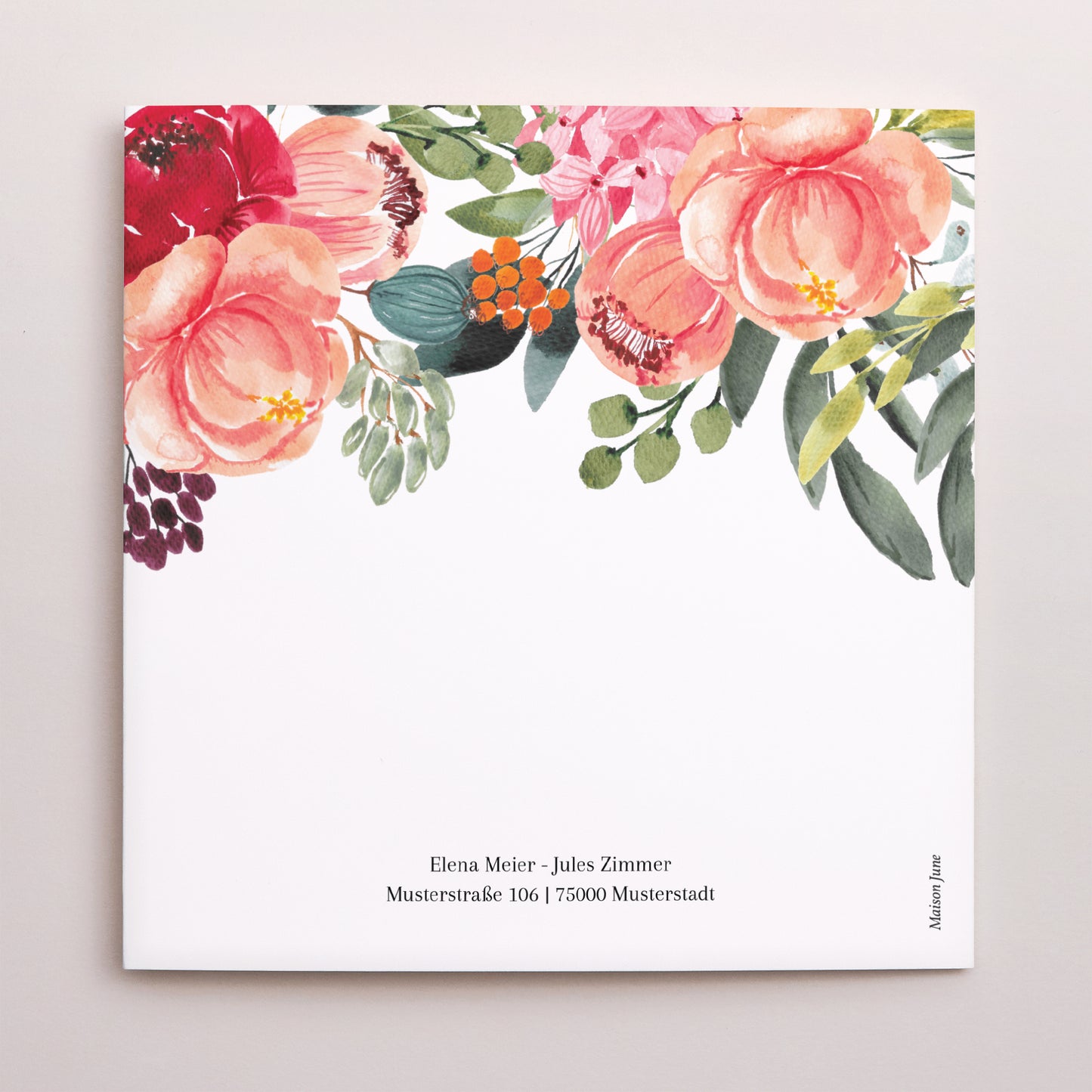 Hochzeitseinladung Schallplattenhülle Pops Blumen foto N° 3