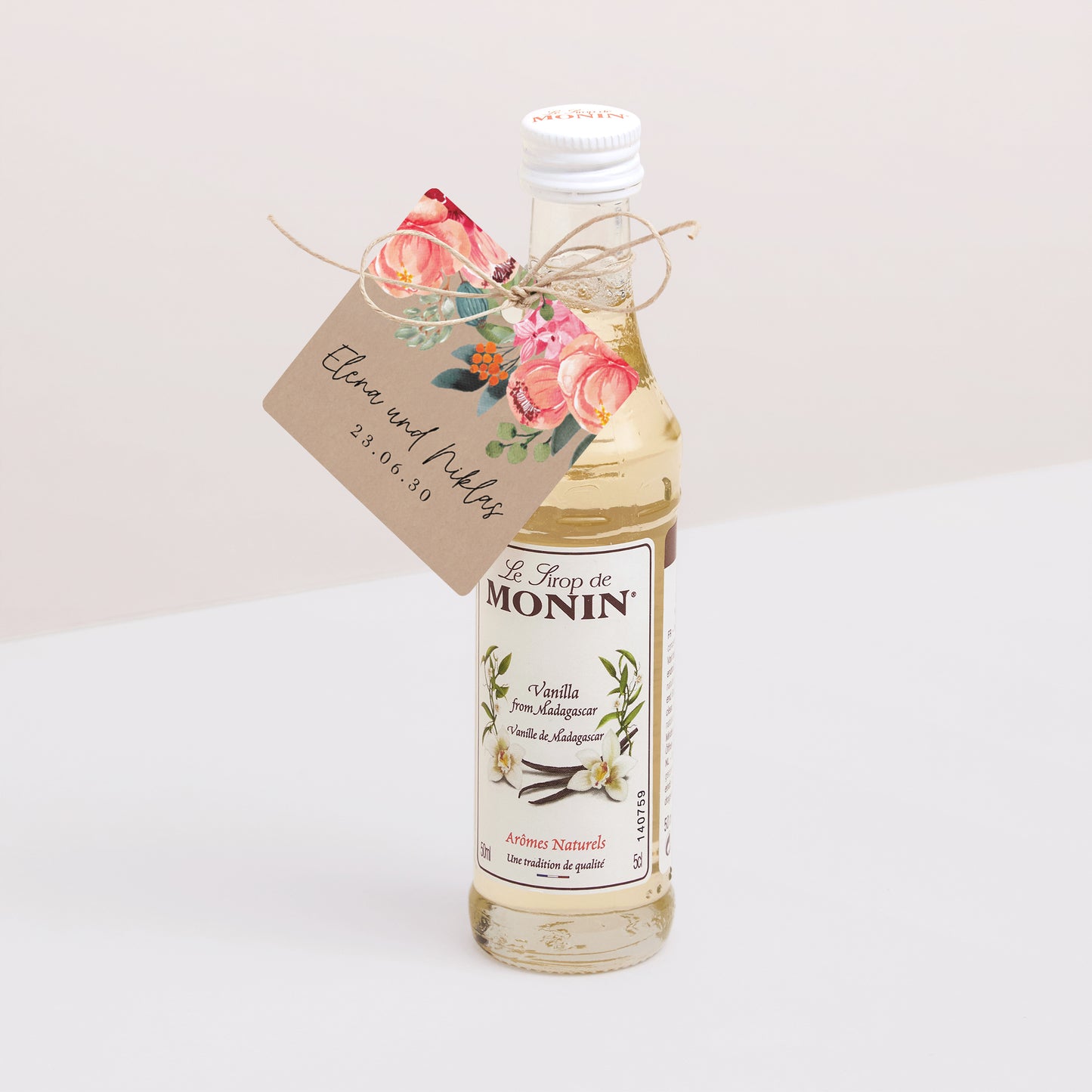 Vorgelochtes Etikett Hochzeit quadratisch Pops Blumen foto N° 3