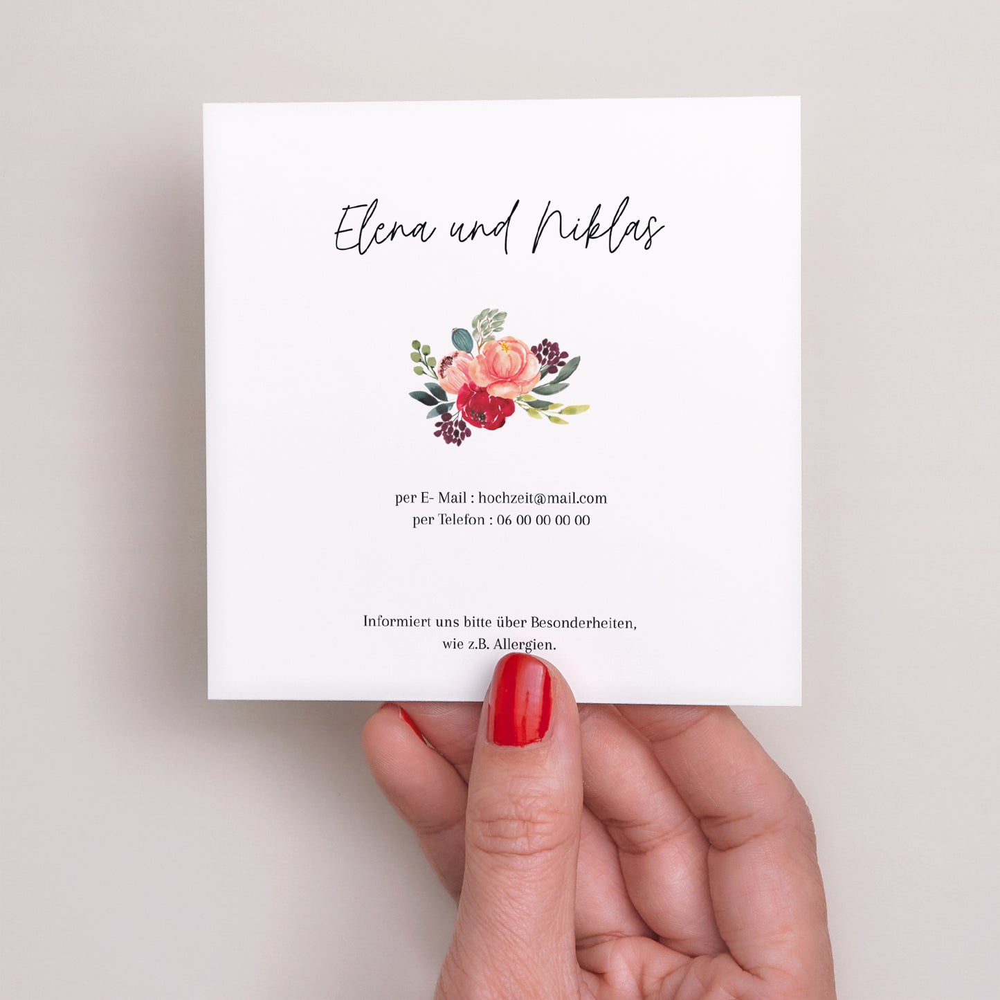 Antwortkarte Hochzeit Quadrat Pops Blumen foto N° 3