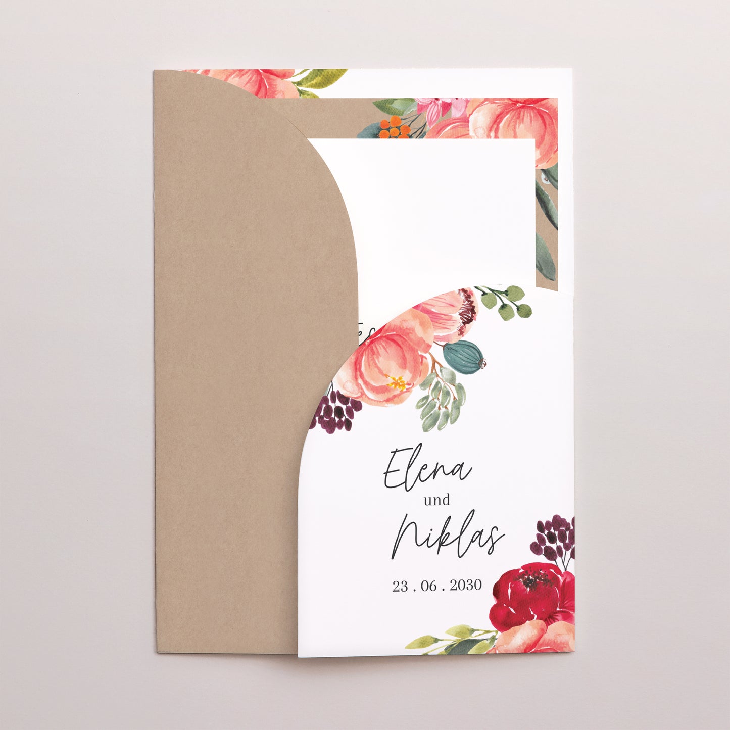 Hochzeitseinladung Hülle für 2 Karten Pops Blumen foto N° 1