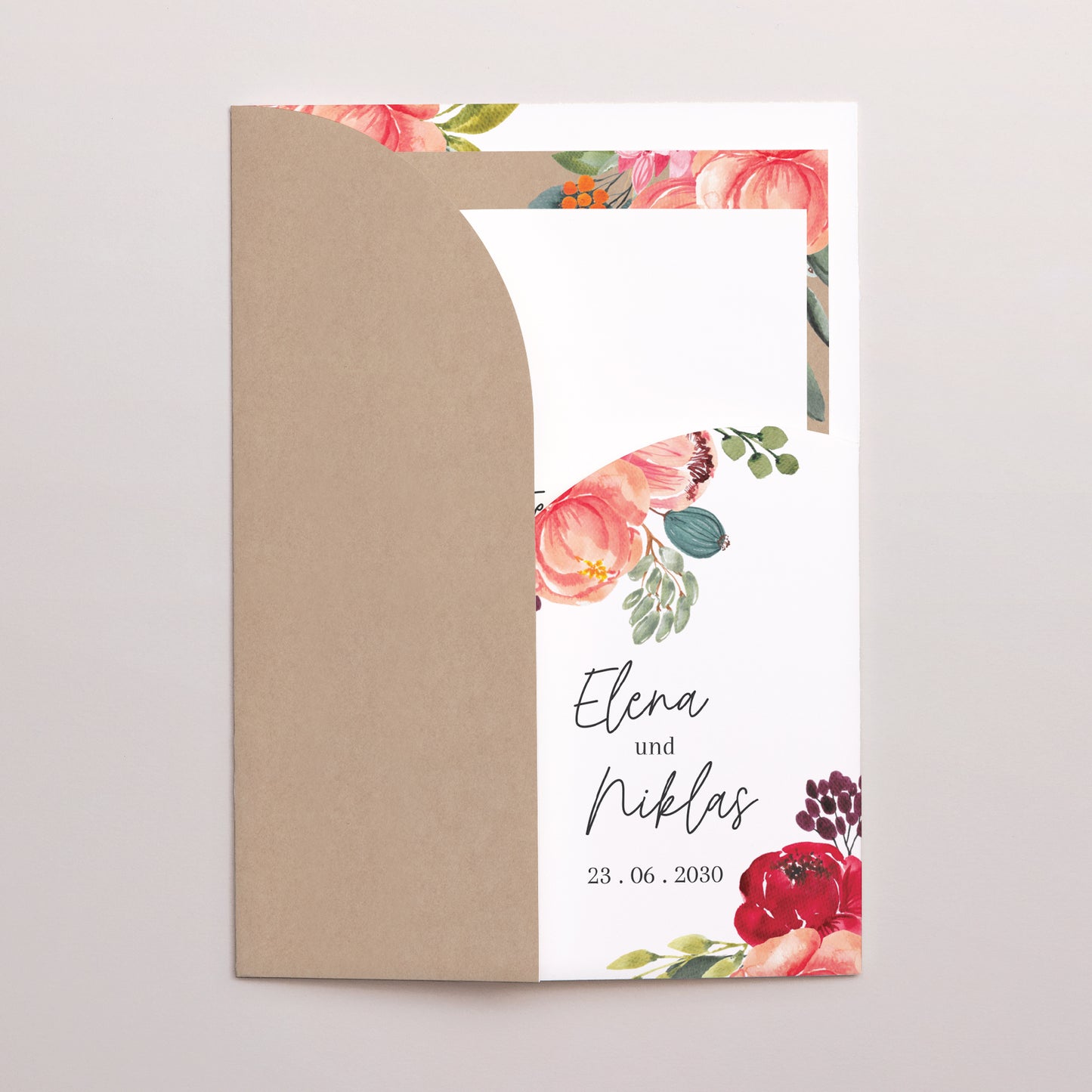 Hochzeitseinladung Hülle für 2 Karten Pops Blumen foto N° 2