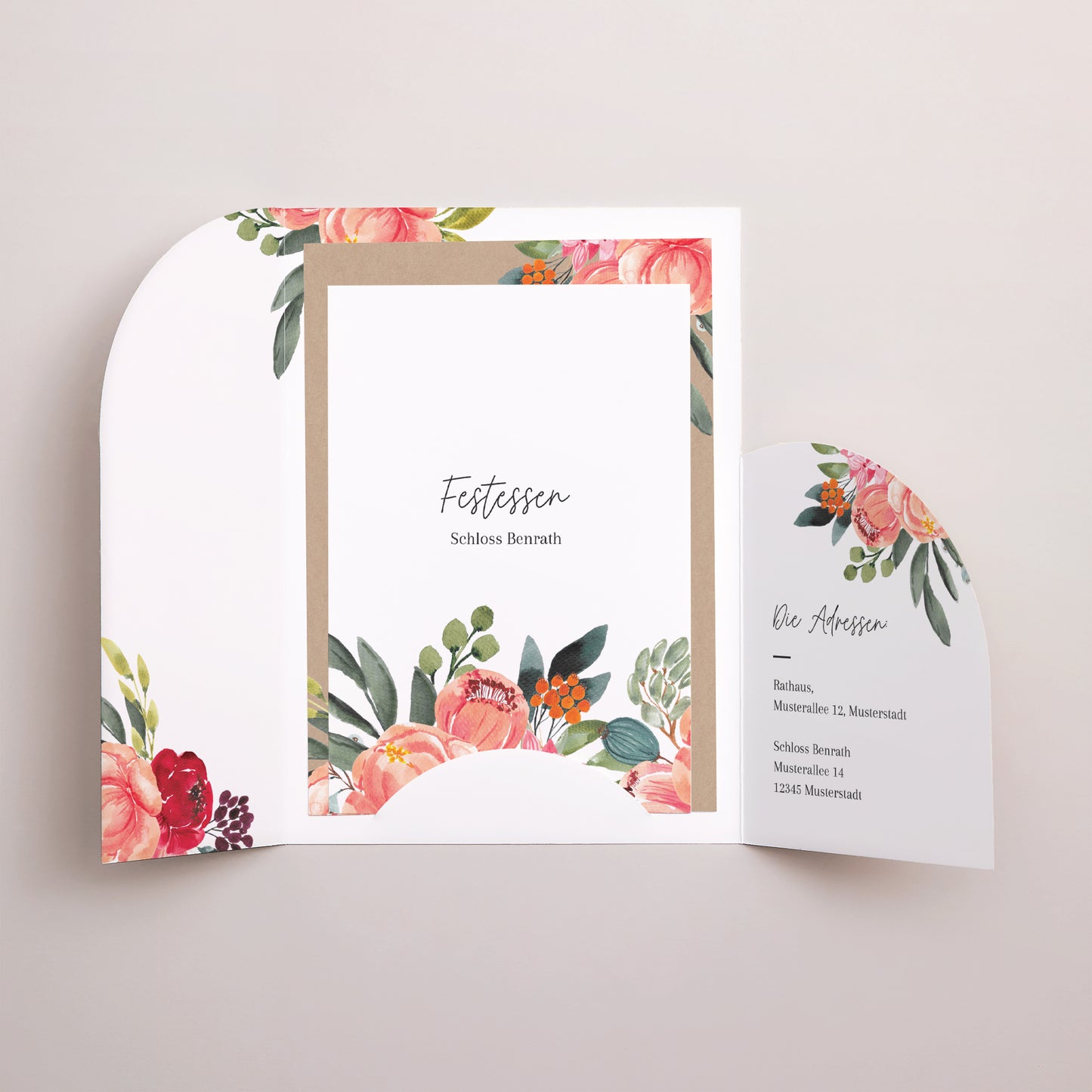 Hochzeitseinladung Hülle für 2 Karten Pops Blumen foto N° 3