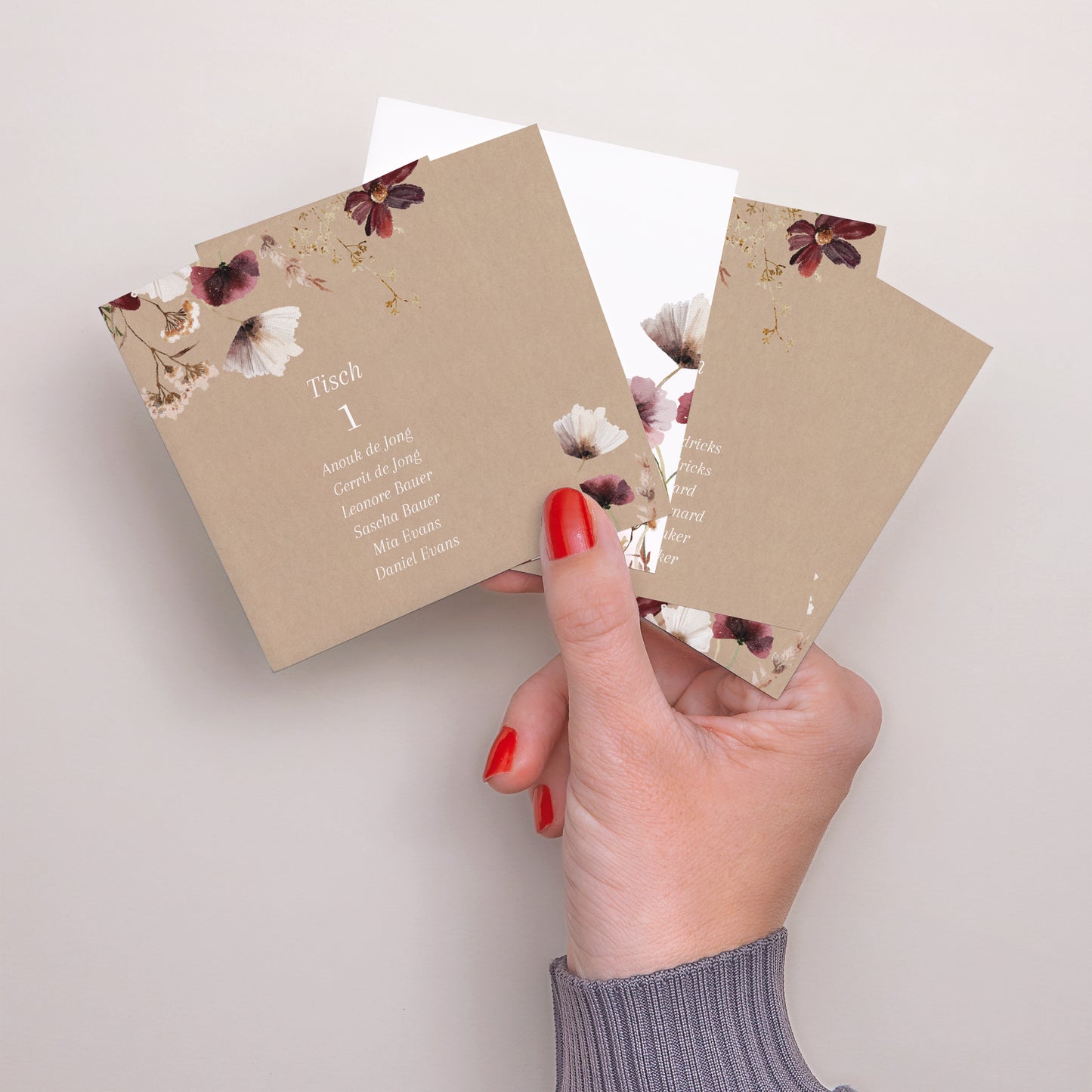 Sitzplan Hochzeit Pack von 12 Getrocknete Wiesenblumen II foto N° 3